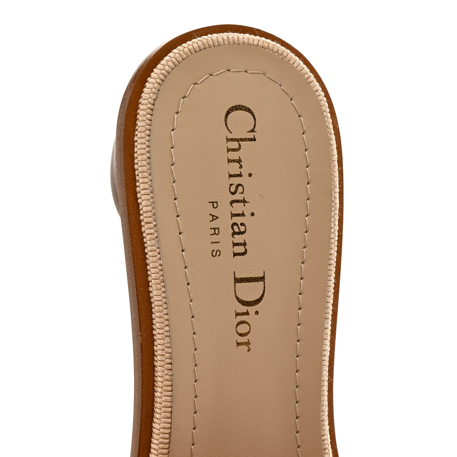 Straw Embroidered Dway 40mm Slide Sandals 37 Rose Begonia - Image 7