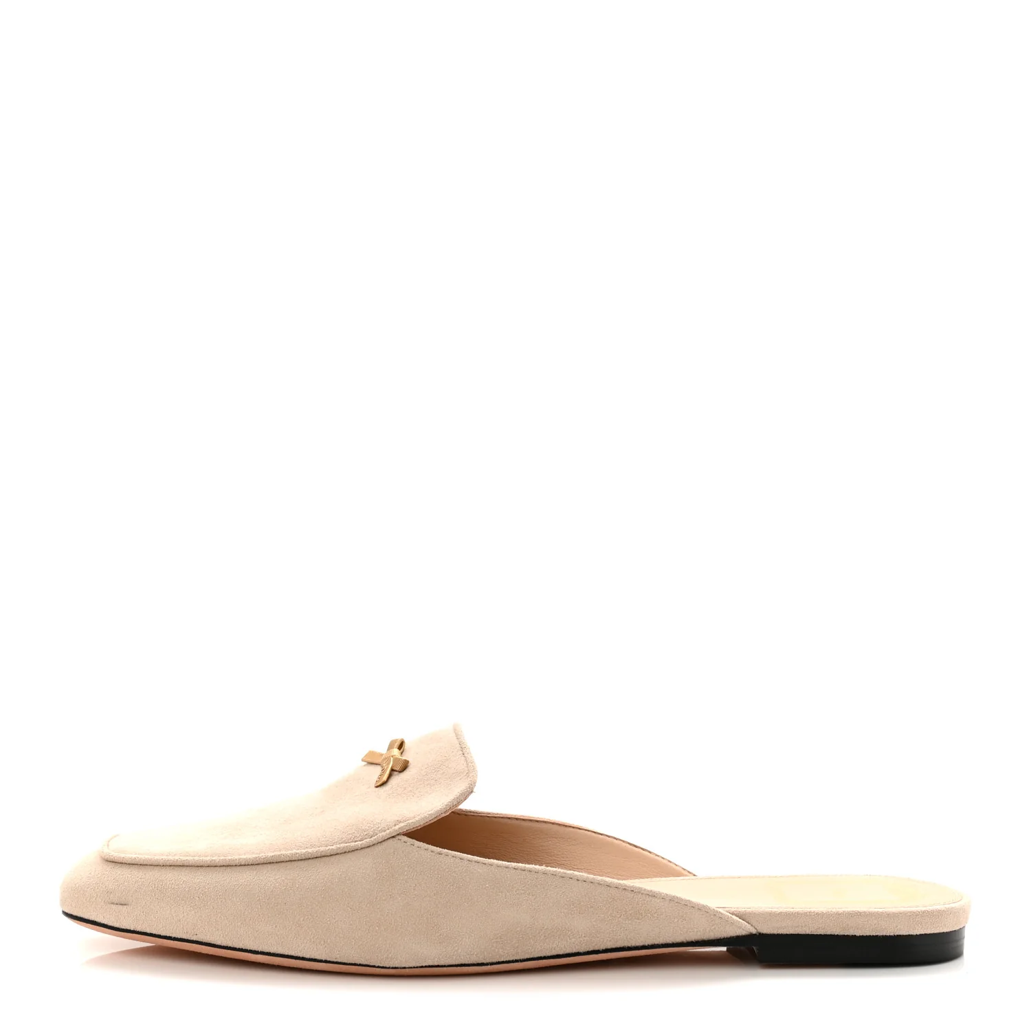 Suede Goatskin Baby Bow Mule 39 Rope Beige