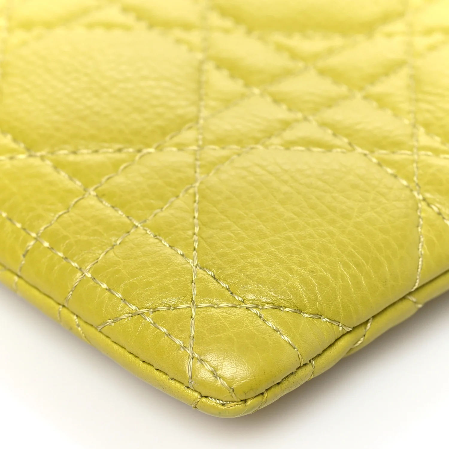 Supple Calfskin Cannage Caro Multifunctional Pouch Lime - Image 9