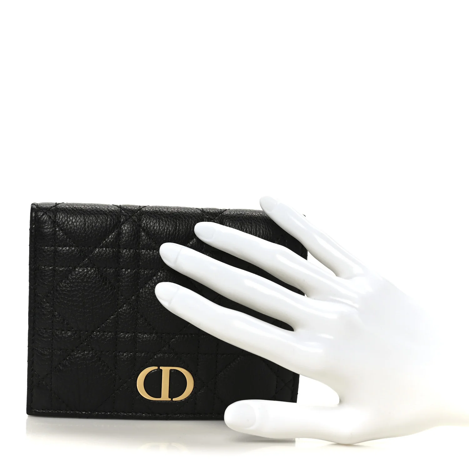 Supple Calfskin Cannage Caro Slim Wallet Black - Image 2