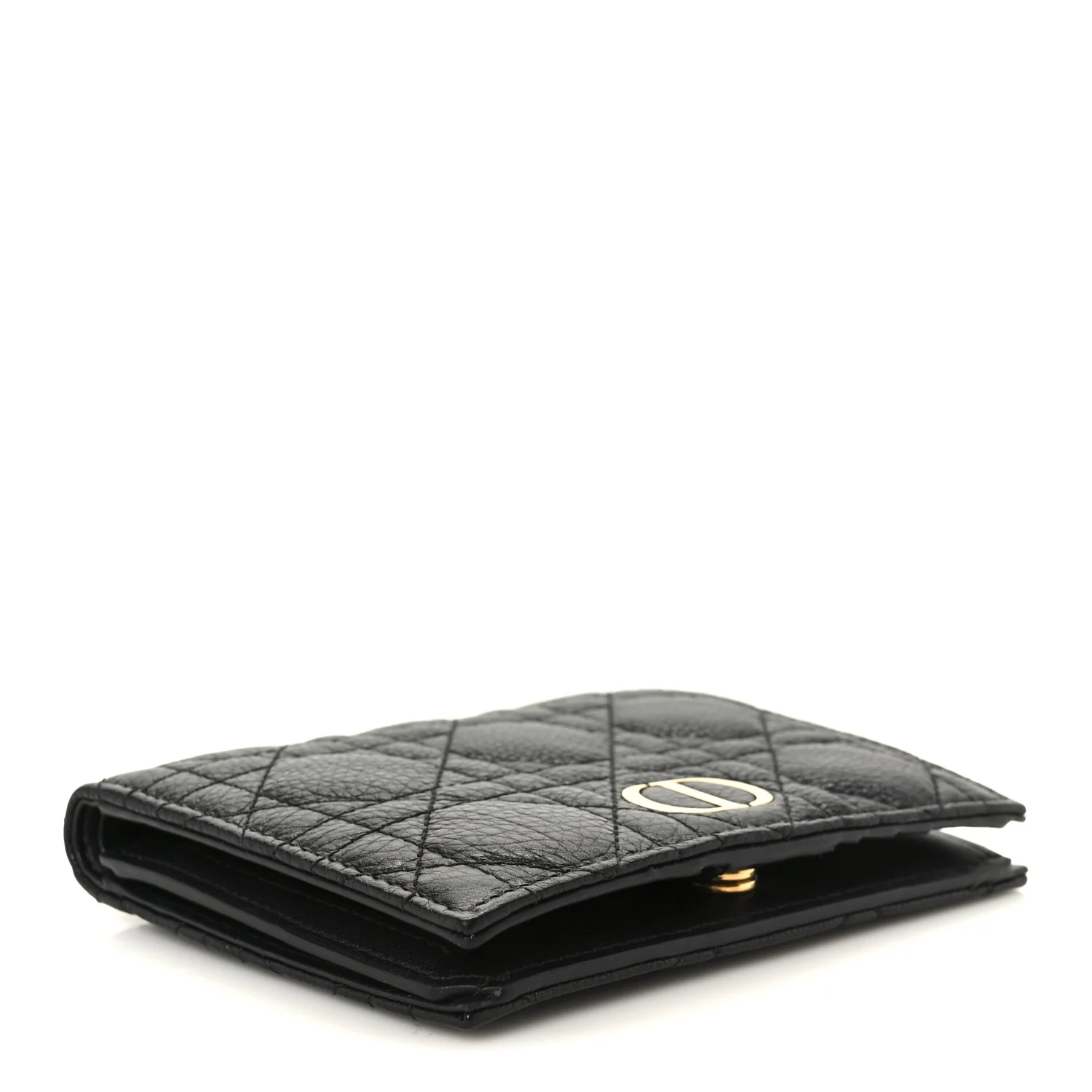 Supple Calfskin Cannage Caro Slim Wallet Black - Image 4