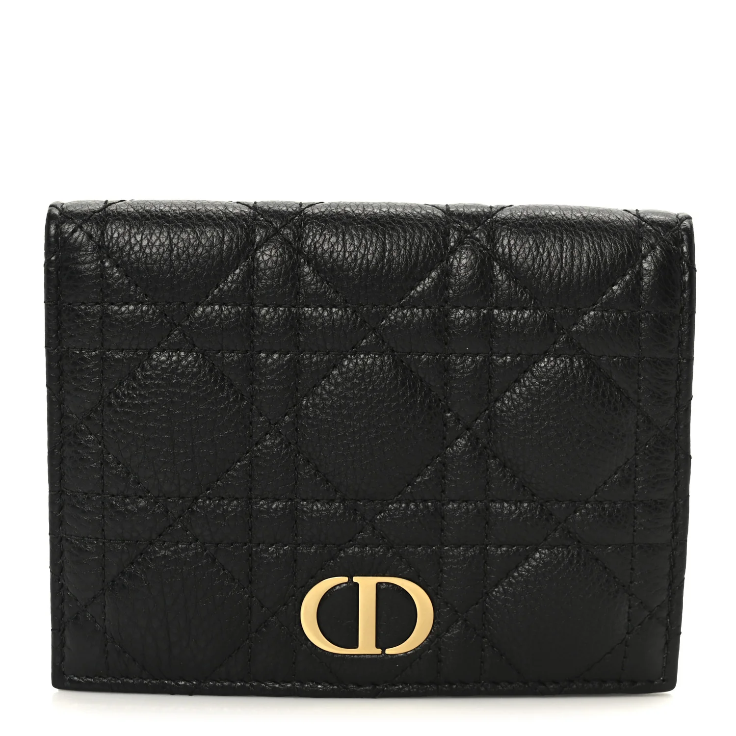 Supple Calfskin Cannage Caro Slim Wallet Black - Image 9