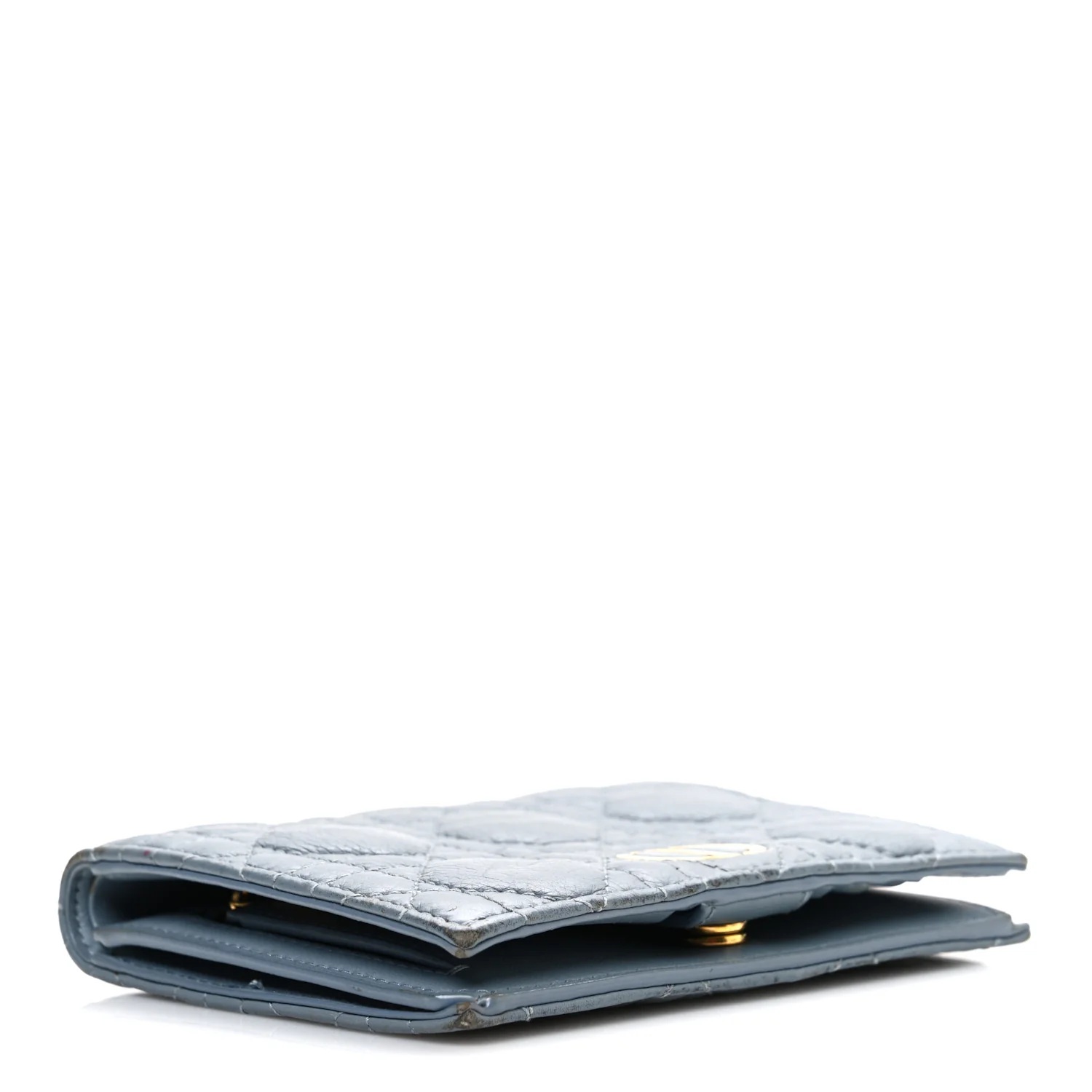 Supple Calfskin Cannage Caro Slim Wallet Cloud Blue - Image 4