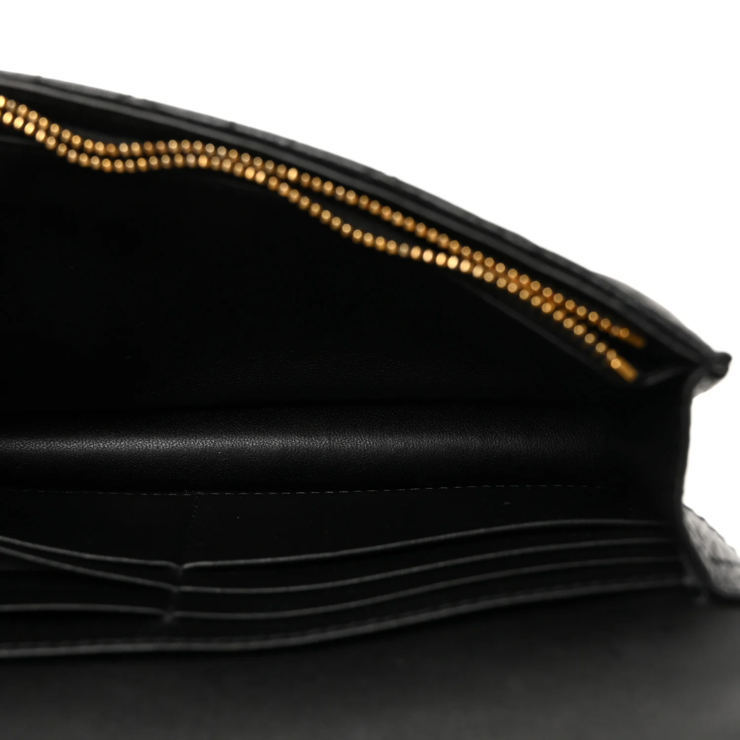 Supple Calfskin Caro Pouch with Chain Black - Image 5
