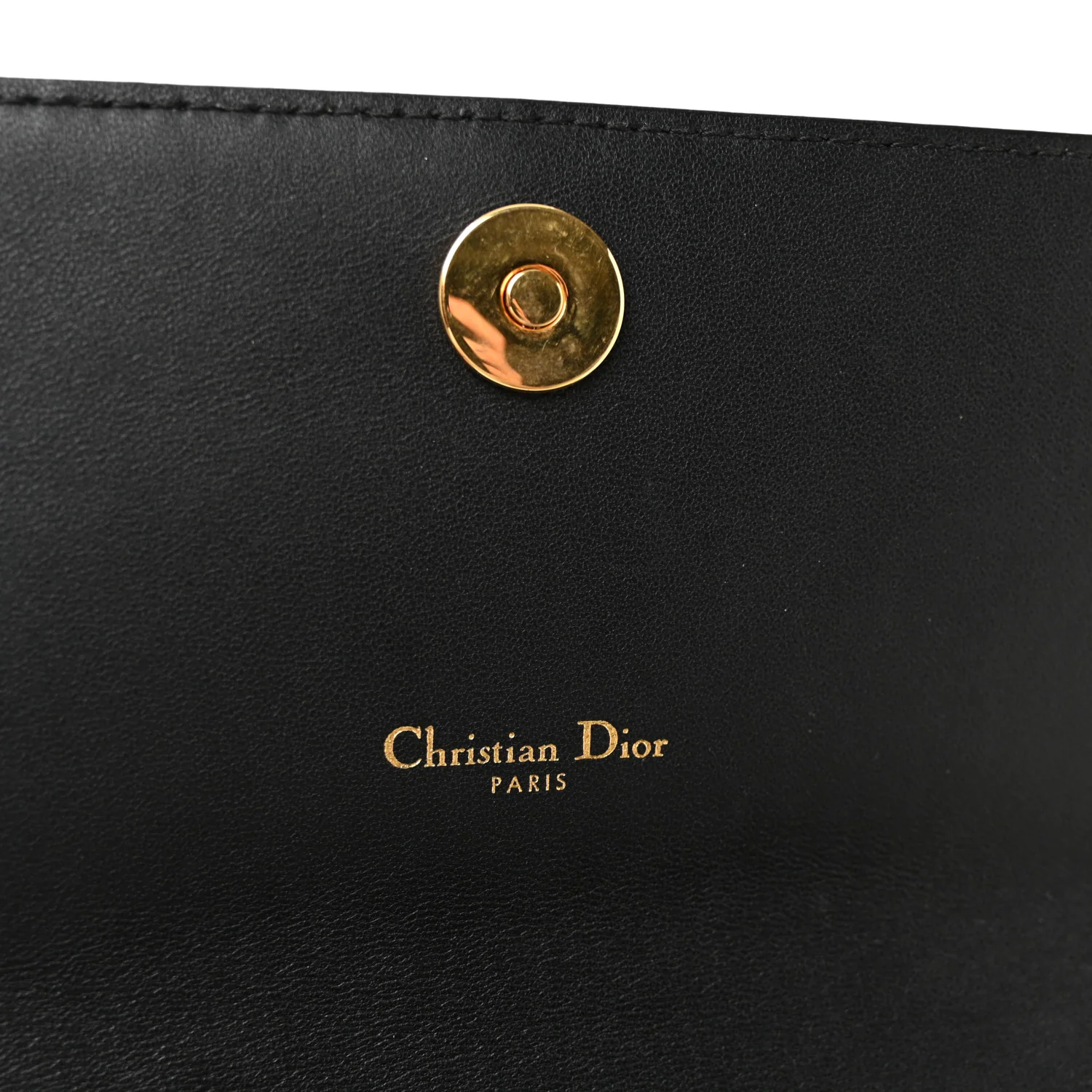 Supple Calfskin Caro Pouch with Chain Black - Image 6