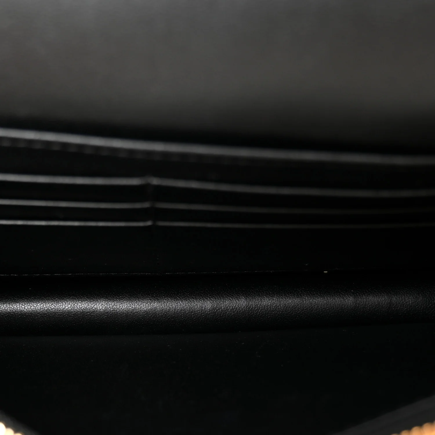 Supple Calfskin Caro Pouch with Chain Black - Image 4