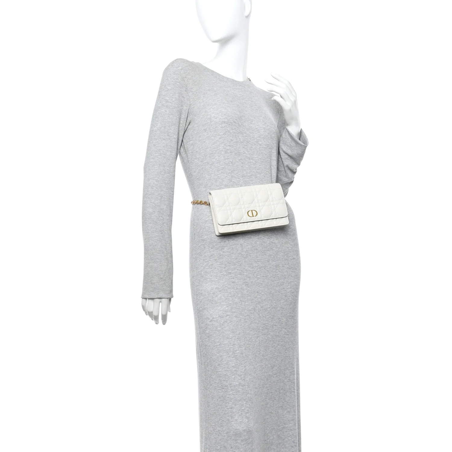 Supple Calfskin Caro Pouch with Chain Latte - Image 2