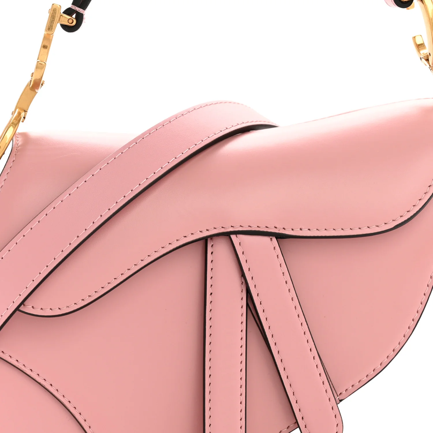 Supple Calfskin Mini Saddle Bag With Strap Old Rose - Image 8