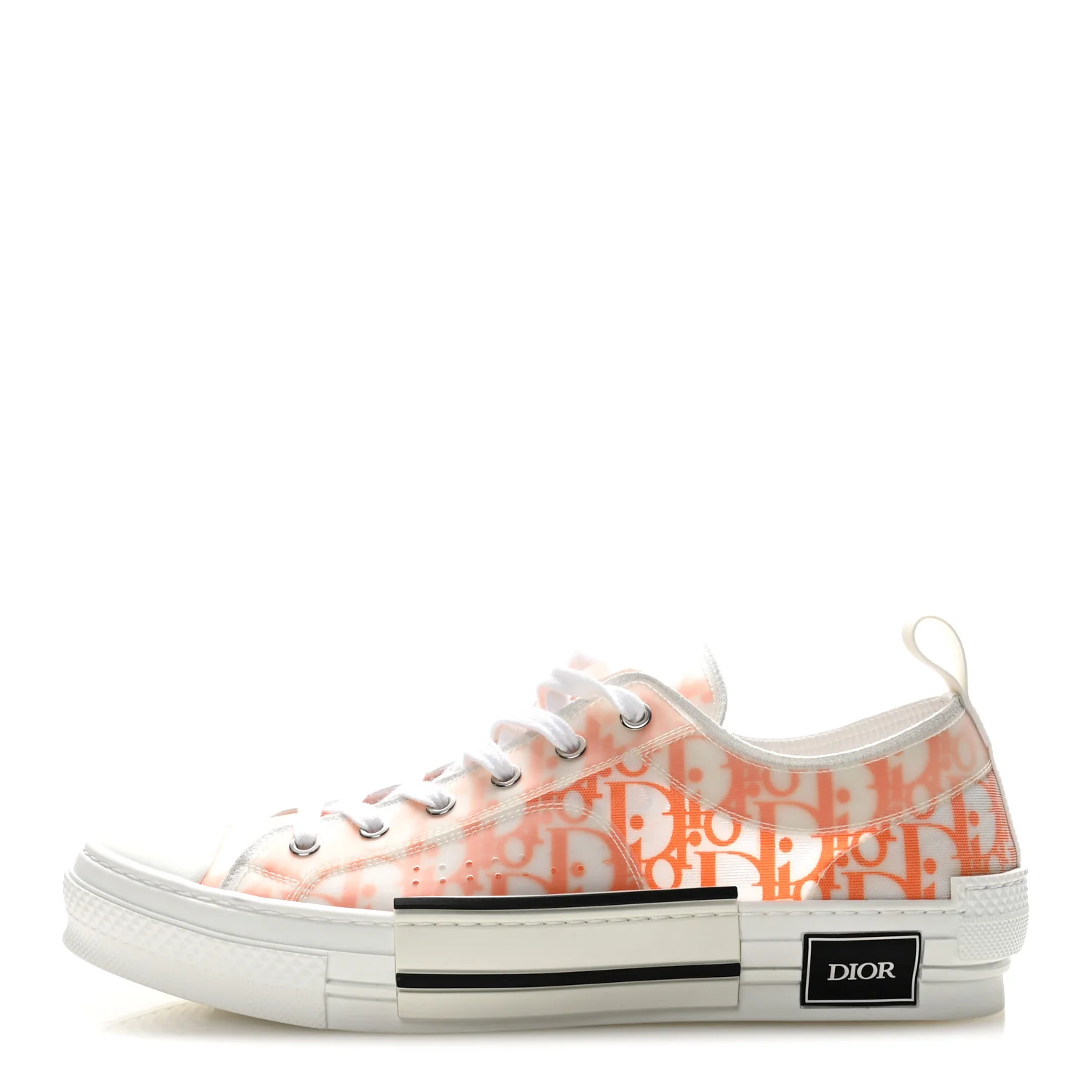 Technical Canvas Oblique Mens B23 Low Top Sneakers 44 White Orange