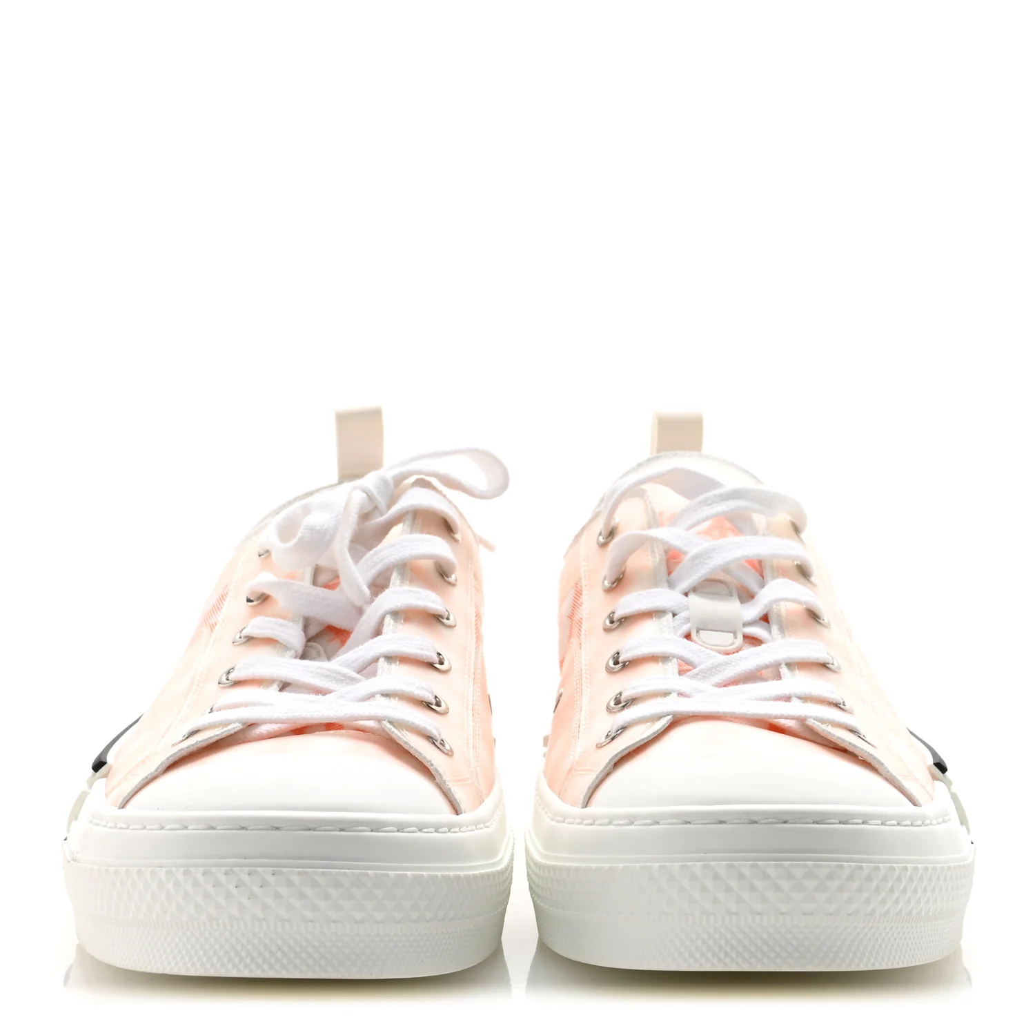 Technical Canvas Oblique Mens B23 Low Top Sneakers 44 White Orange - Image 3