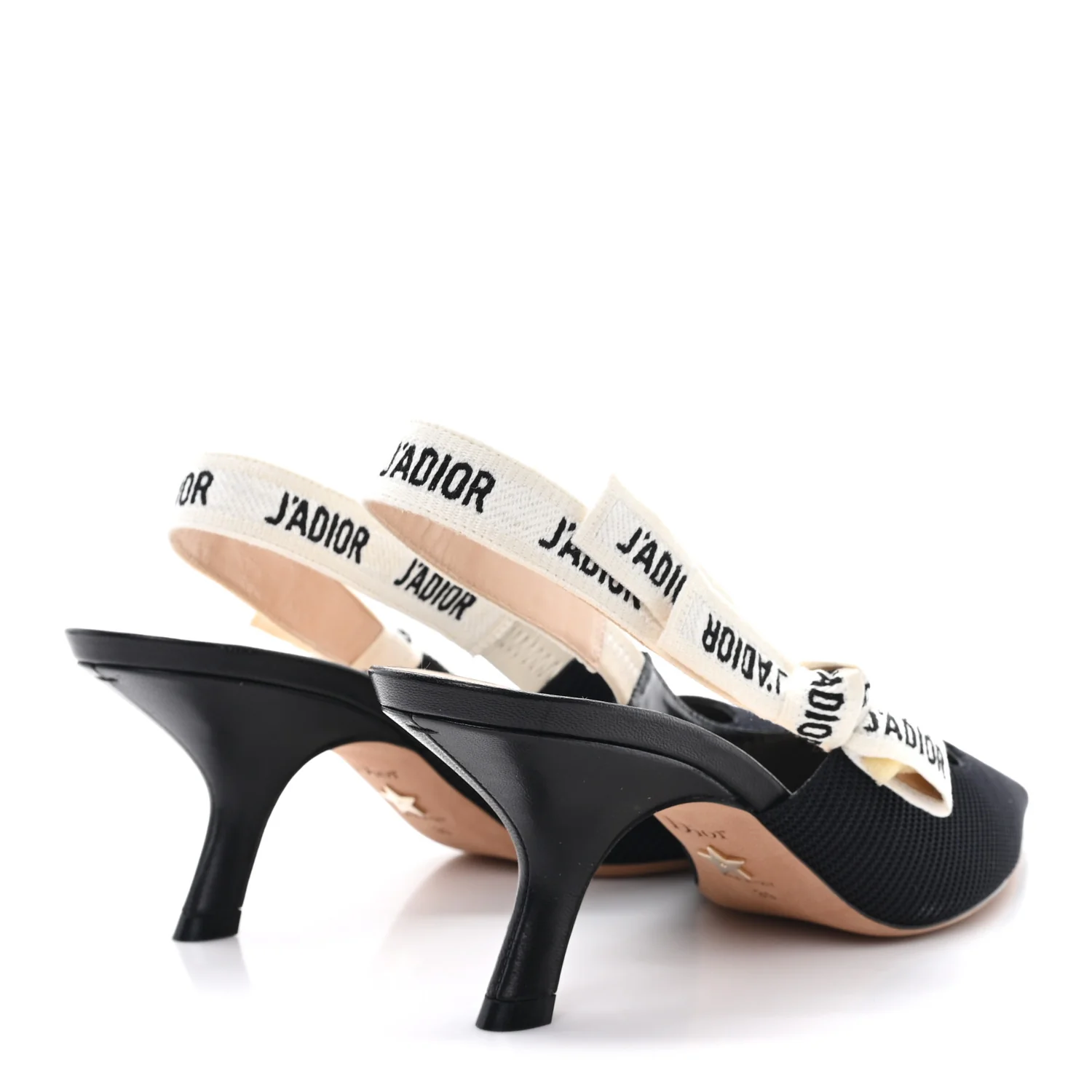 Technical Canvas Ribbon J Adior Slingback 65mm Pumps 39 Black - Image 5