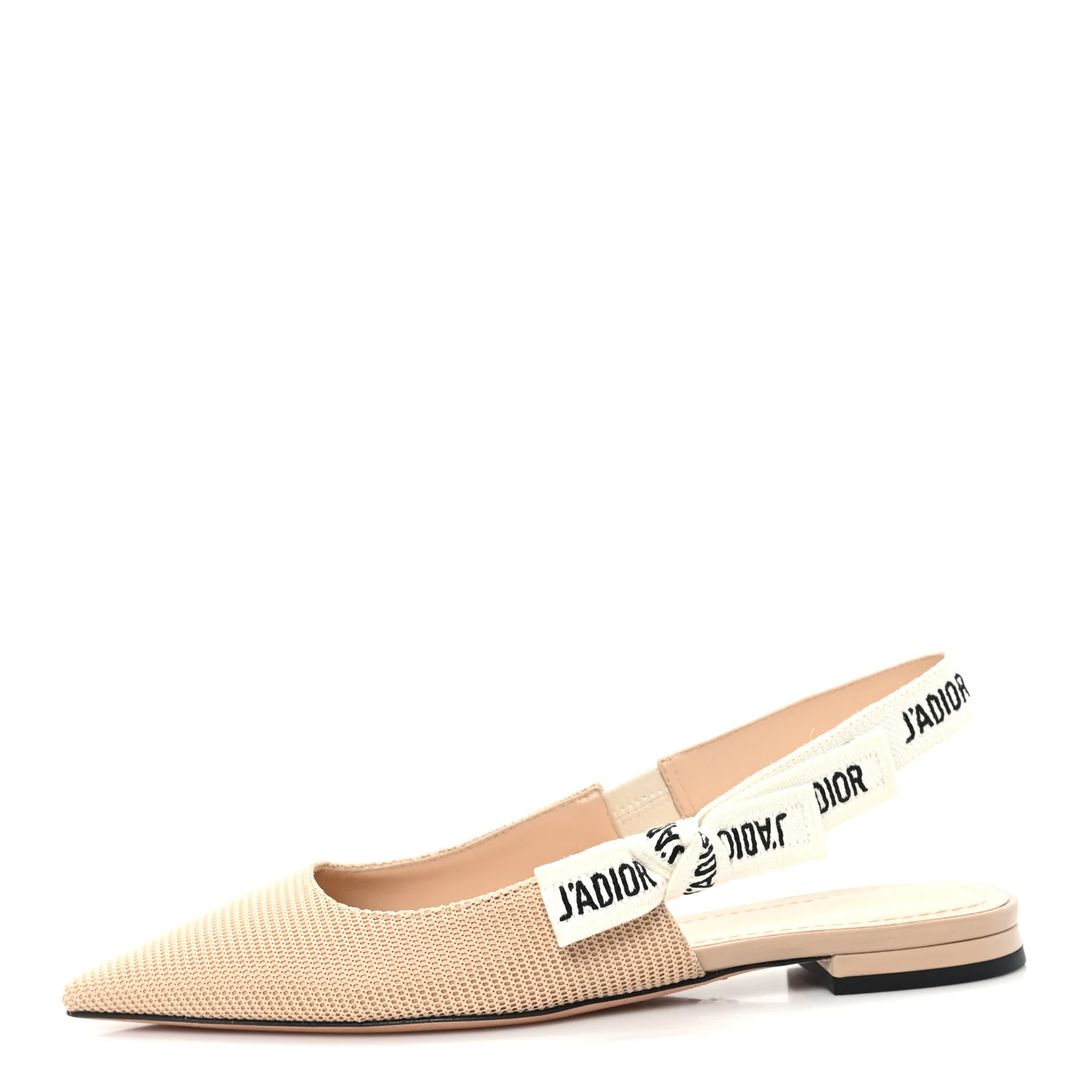 Technical Canvas Ribbon J'Adior Slingback Ballet Flats 36 Powder Nude