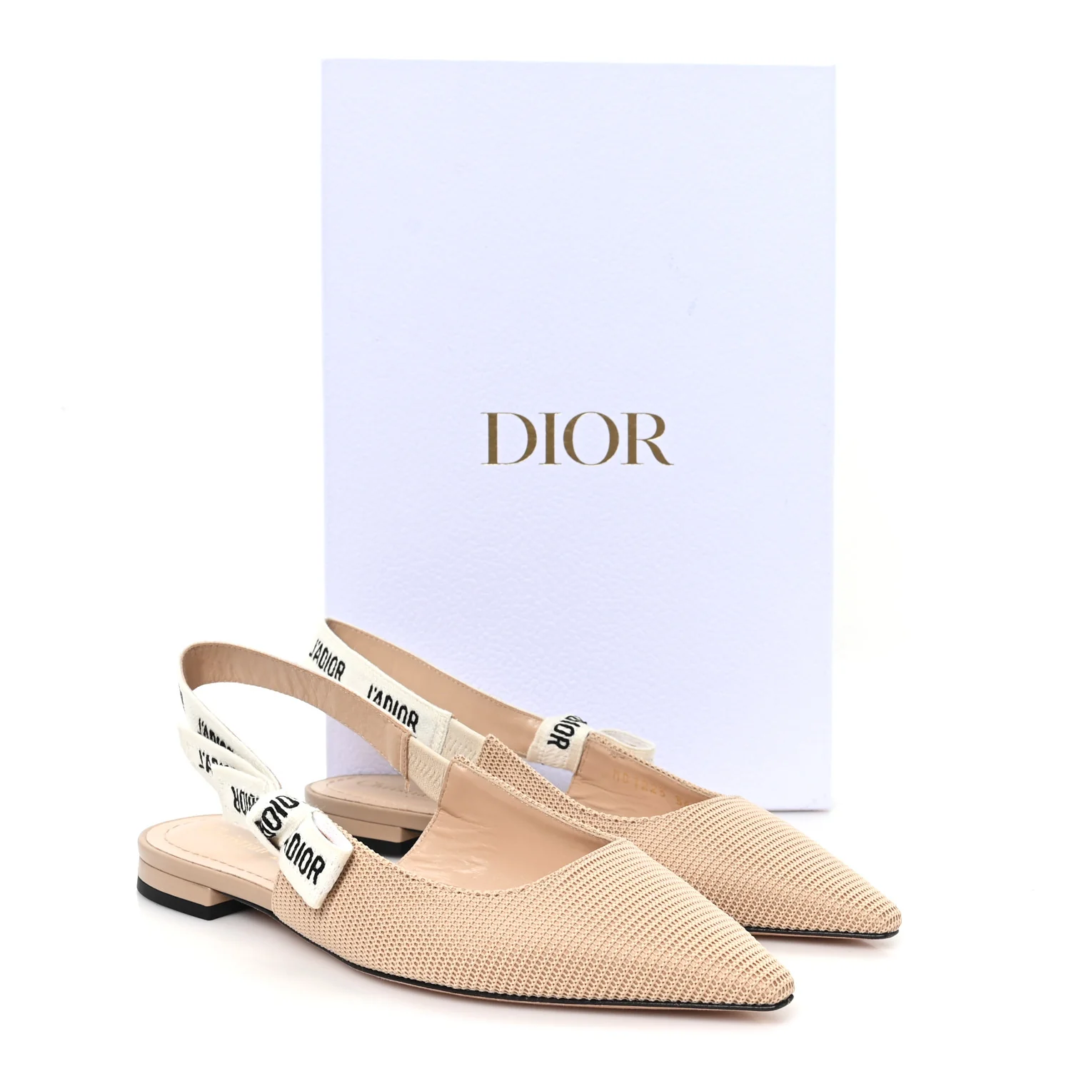 Technical Canvas Ribbon J'Adior Slingback Ballet Flats 36 Powder Nude - Image 10
