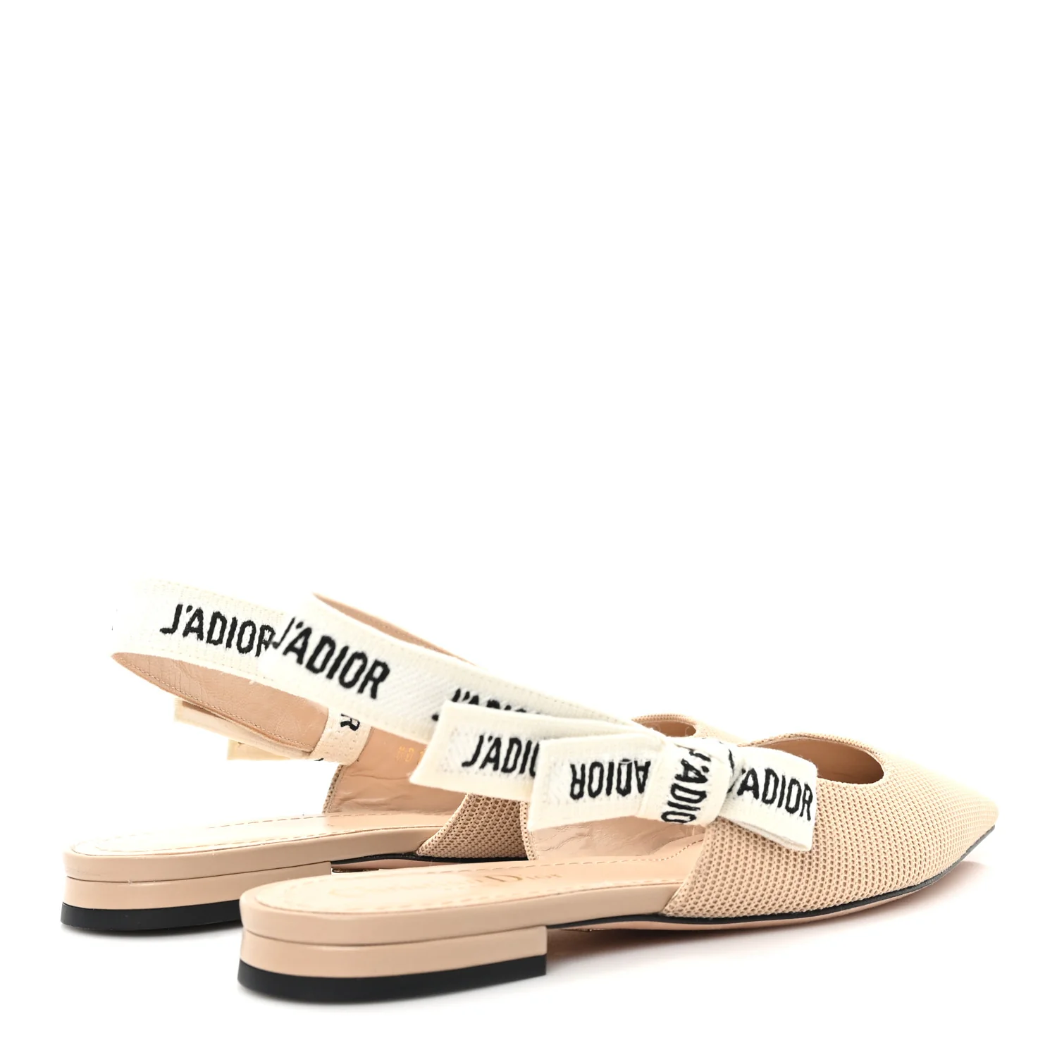 Technical Canvas Ribbon J'Adior Slingback Ballet Flats 36 Powder Nude - Image 5