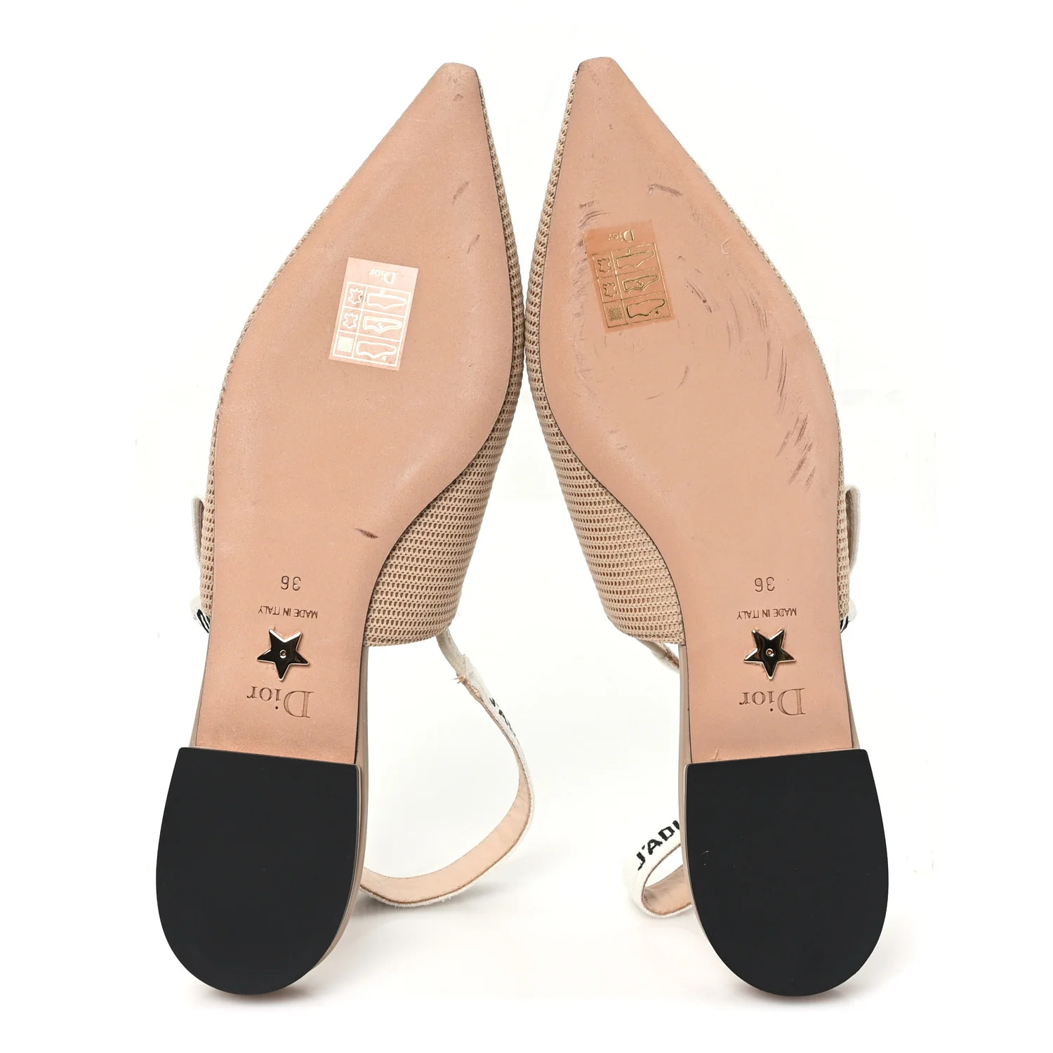 Technical Canvas Ribbon J'Adior Slingback Ballet Flats 36 Powder Nude - Image 6