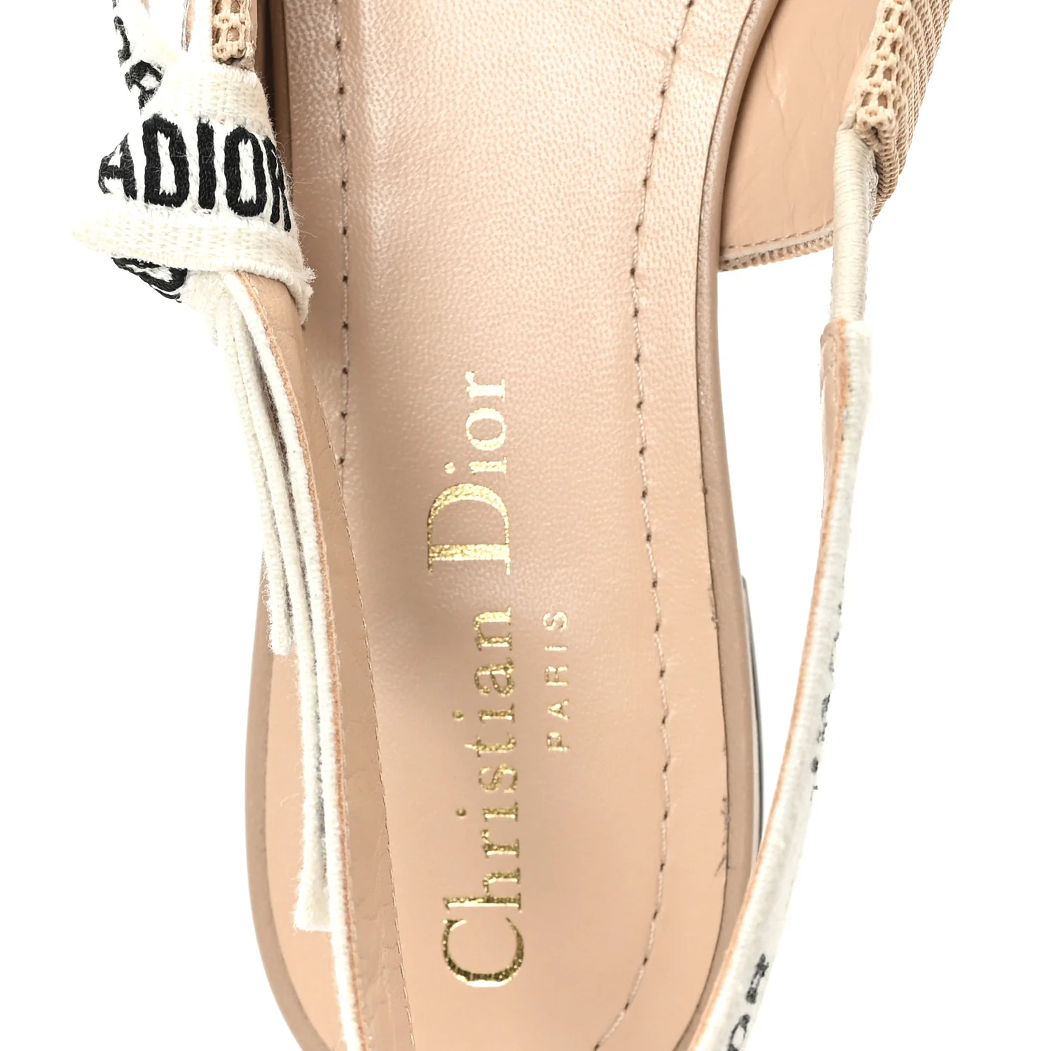 Technical Canvas Ribbon J'Adior Slingback Ballet Flats 36 Powder Nude - Image 8