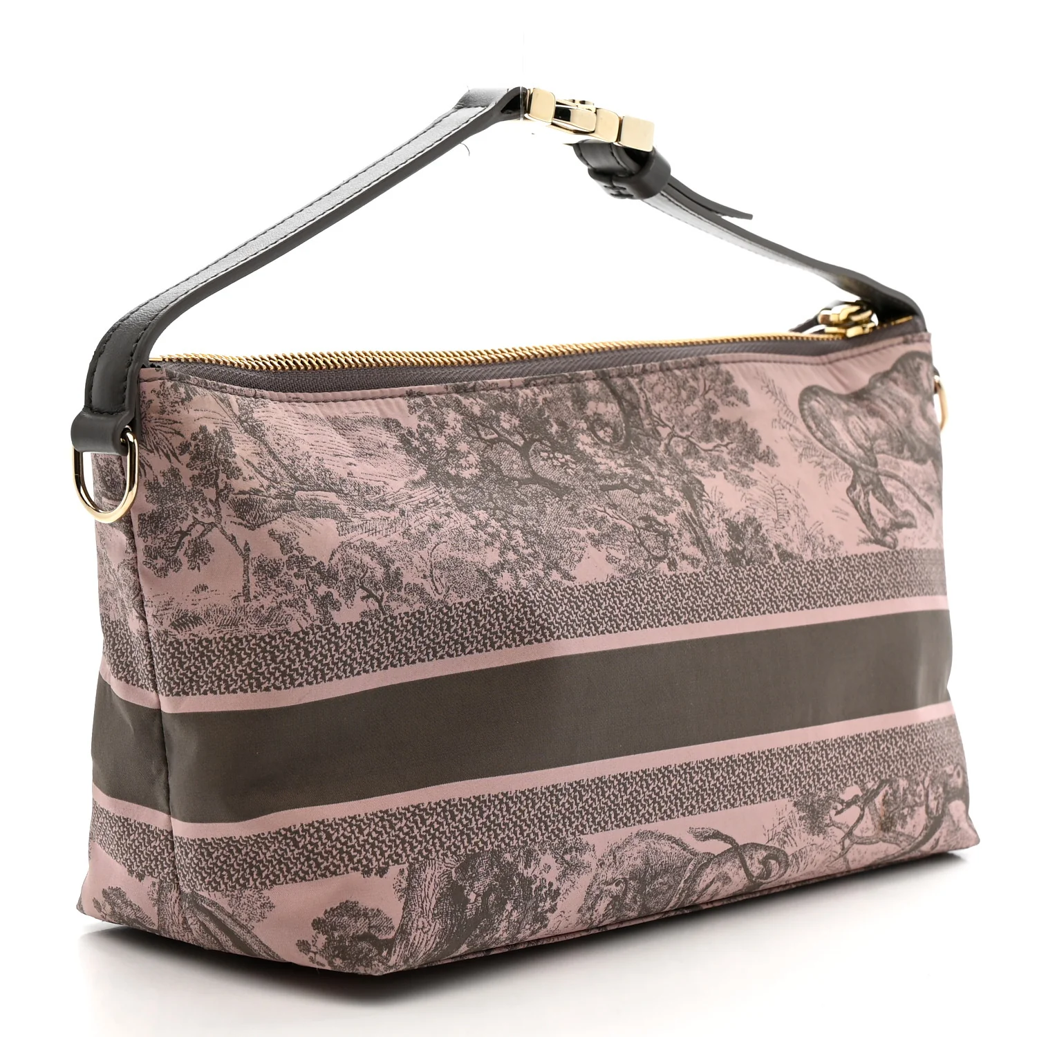 Technical Fabric Toile De Jouy DiorTravel Nomad Pouch Pink Grey - Image 3