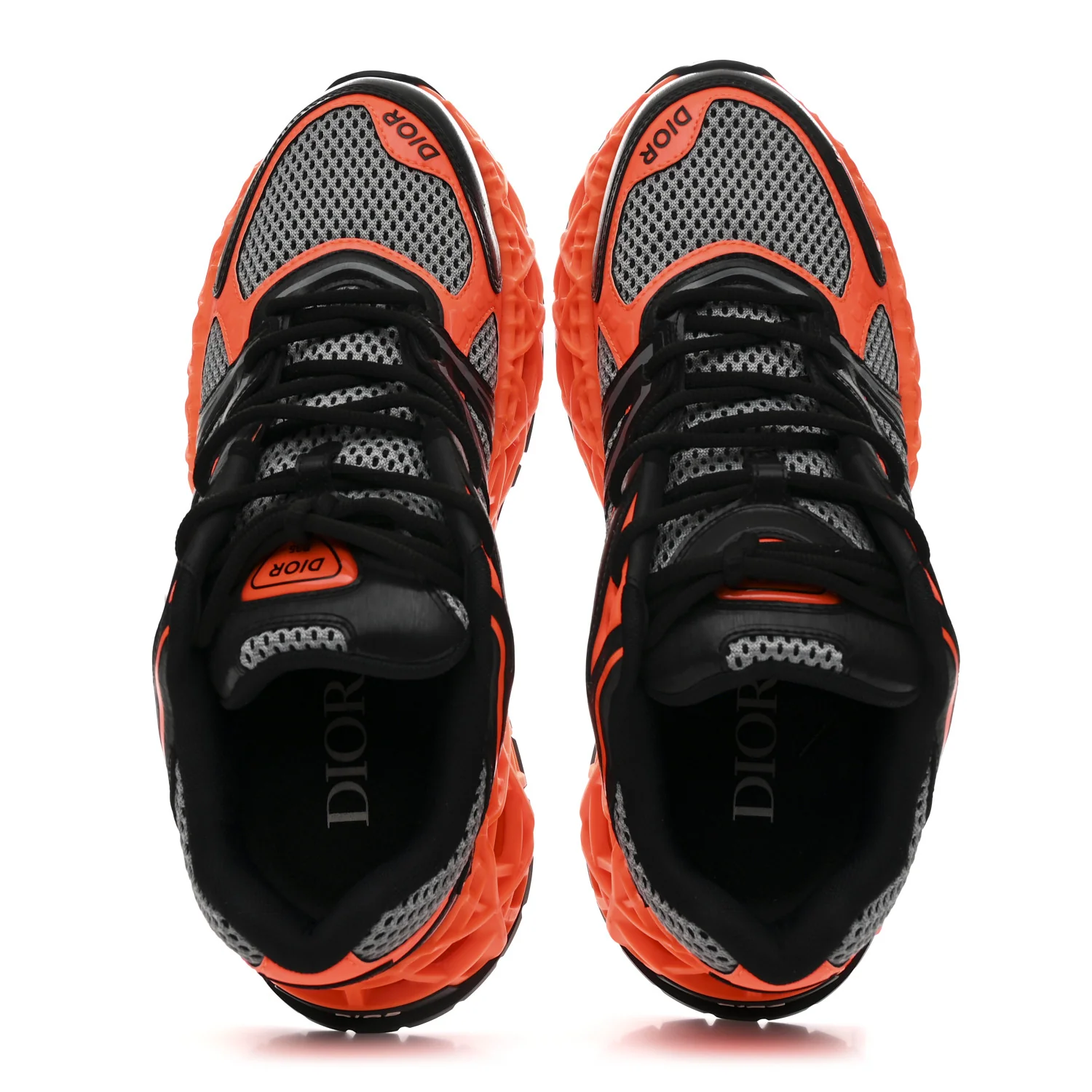 Technical Mesh Calfskin Mens B35 NXXT Sneakers 45 Black Orange - Image 2