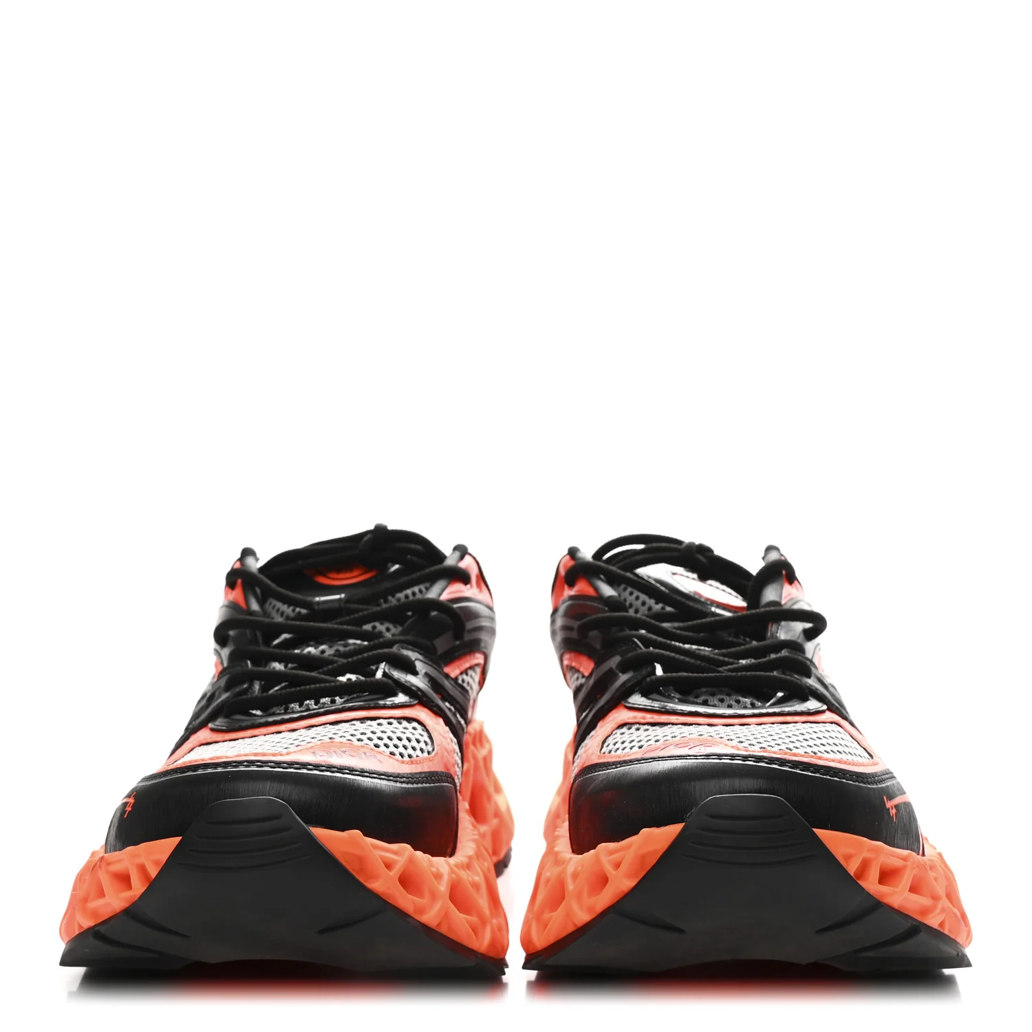 Technical Mesh Calfskin Mens B35 NXXT Sneakers 45 Black Orange - Image 3