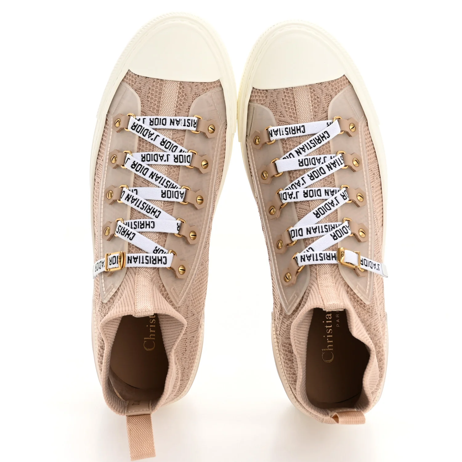 Technical Mesh Cannage Womens Walk'n Dior High Top Sneakers 40.5 Nude - Image 2