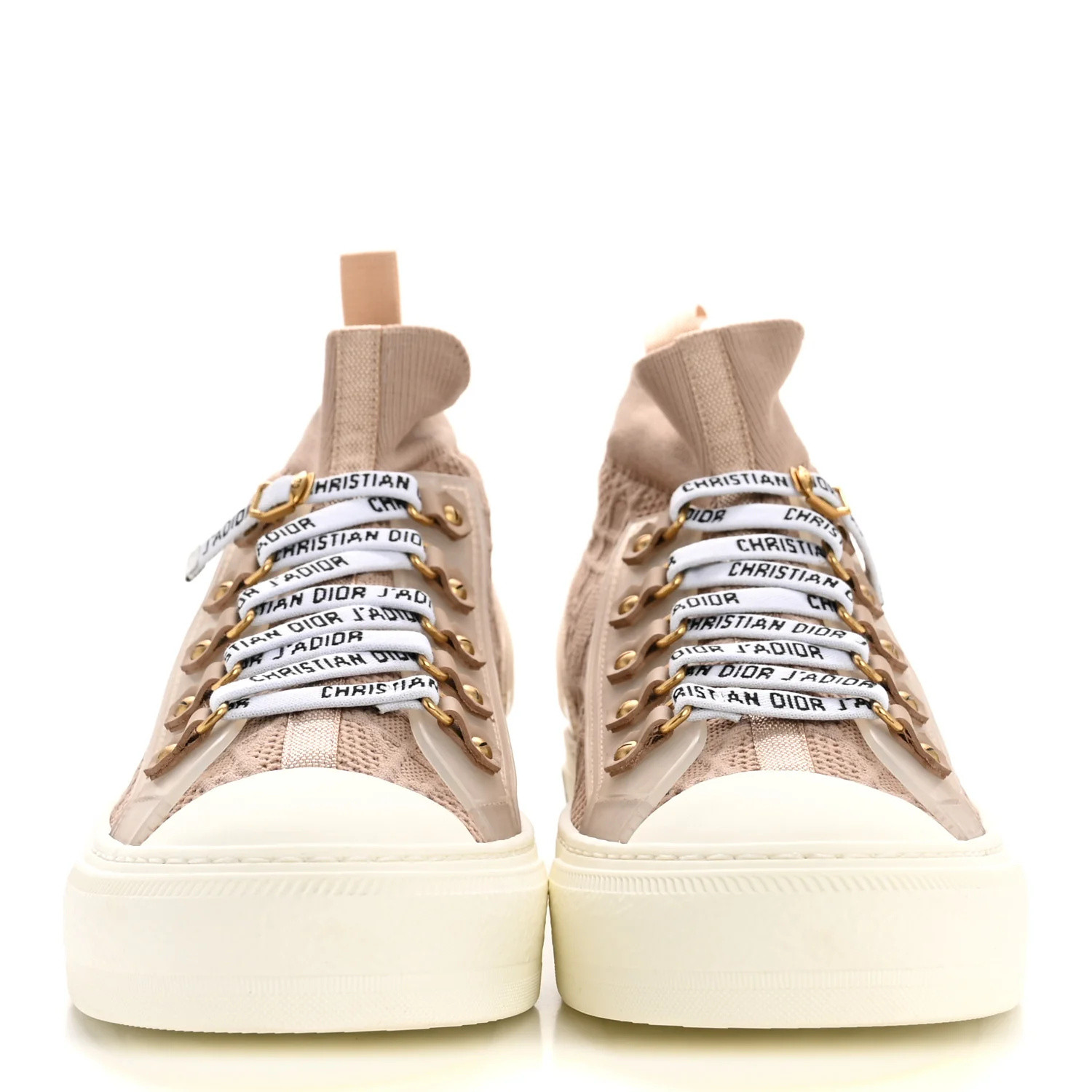 Technical Mesh Cannage Womens Walk'n Dior High Top Sneakers 40.5 Nude - Image 3