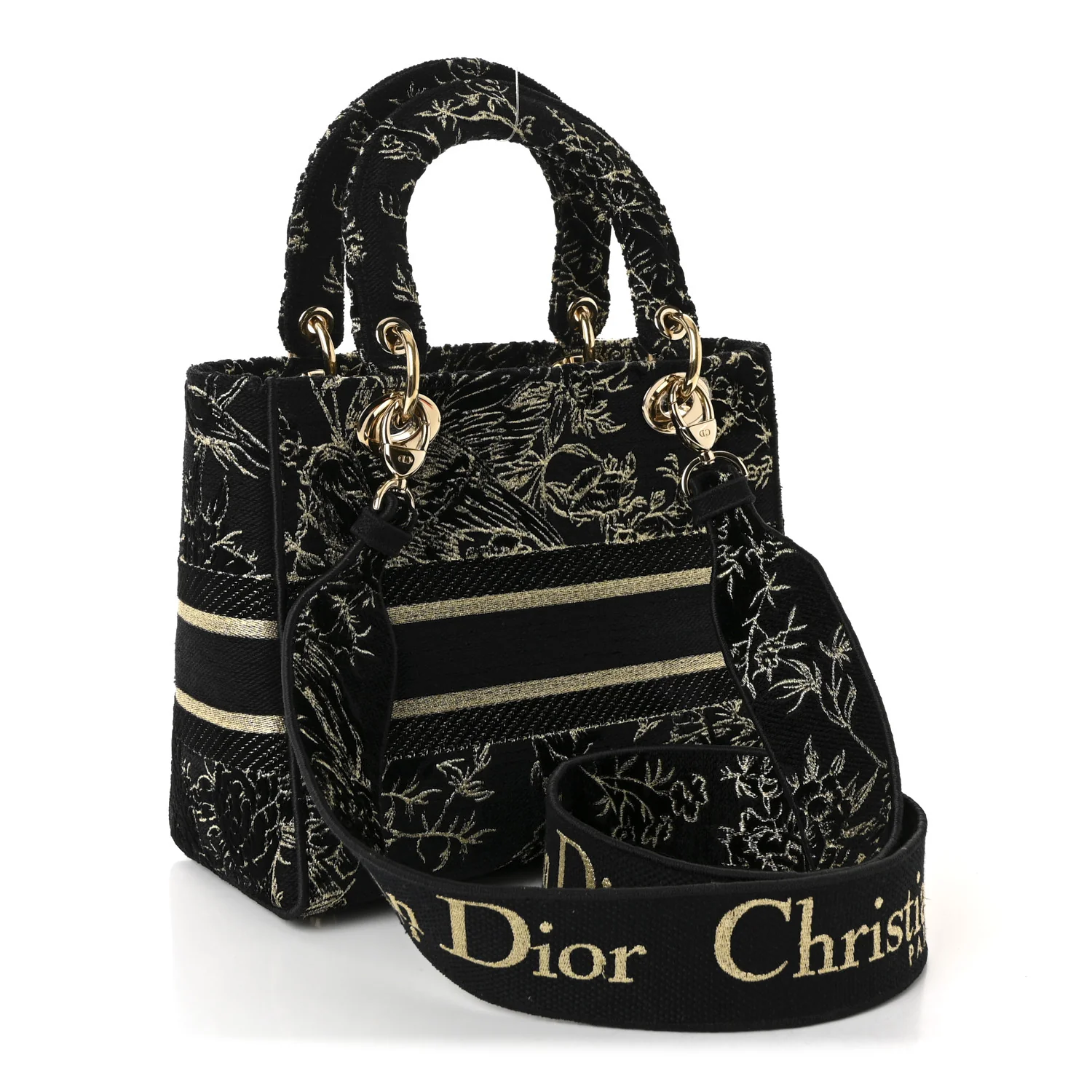 Toile de Jouy Embroidered Medium Lady D-Lite Black - Image 3