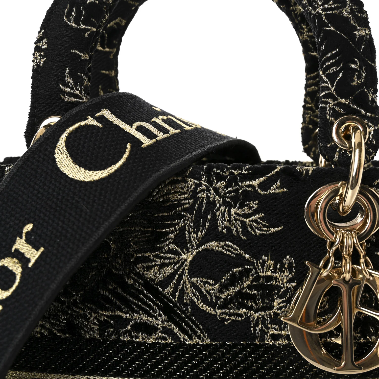 Toile de Jouy Embroidered Medium Lady D-Lite Black - Image 7