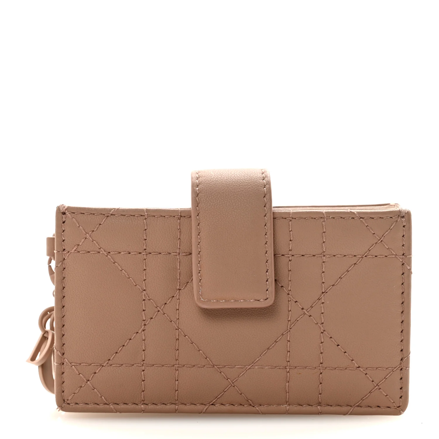 Ultra Matte Calfskin Cannage Lady Dior 5-Gusset Card Holder Blush Powder