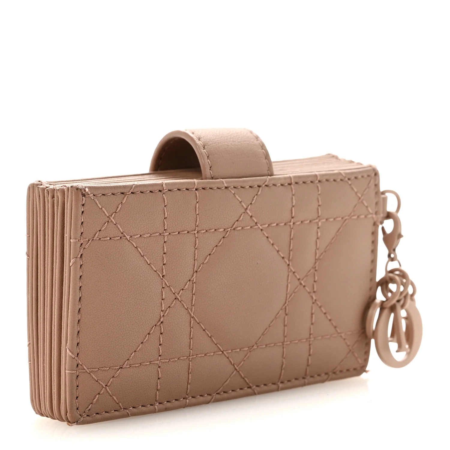 Ultra Matte Calfskin Cannage Lady Dior 5-Gusset Card Holder Blush Powder - Image 3