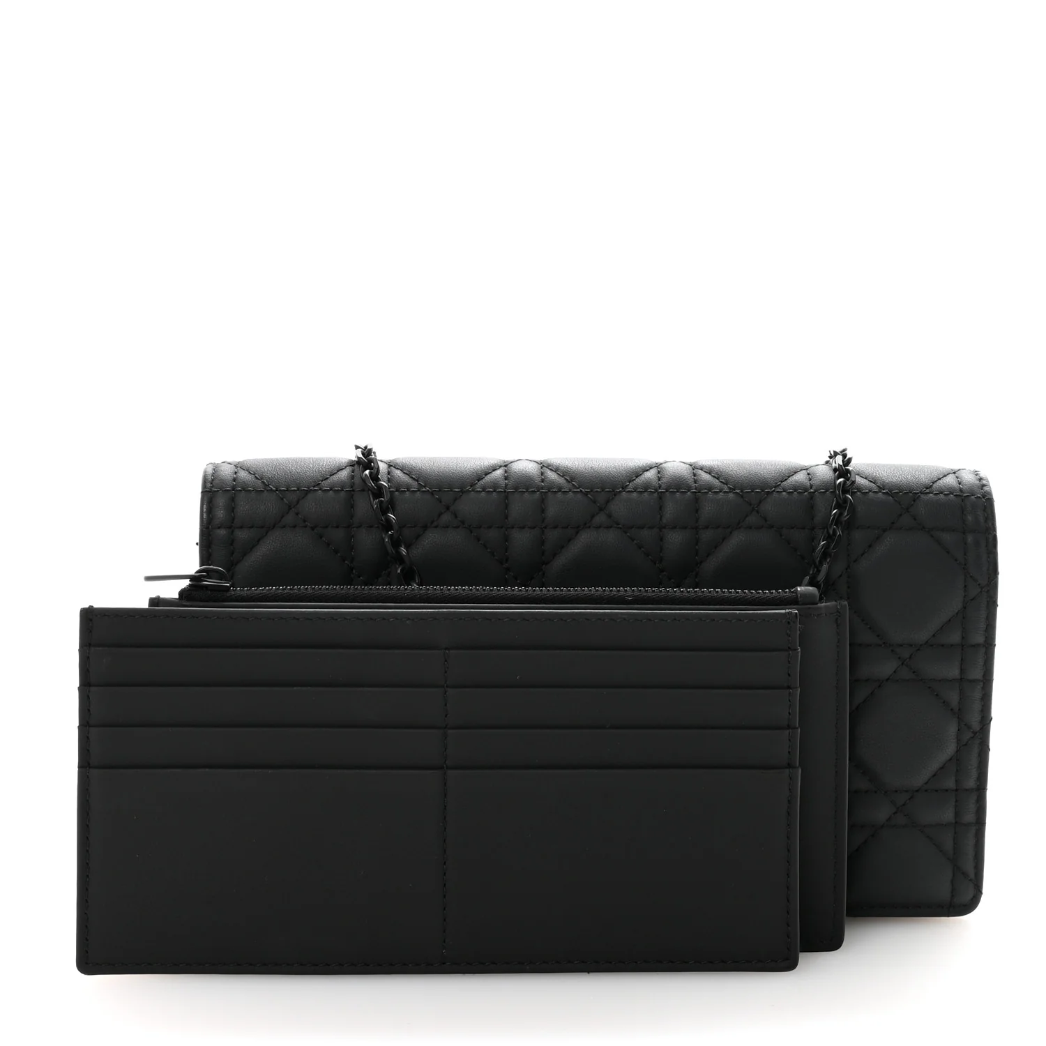 Ultra Matte Calfskin Cannage Lady Dior Pouch Black - Image 3