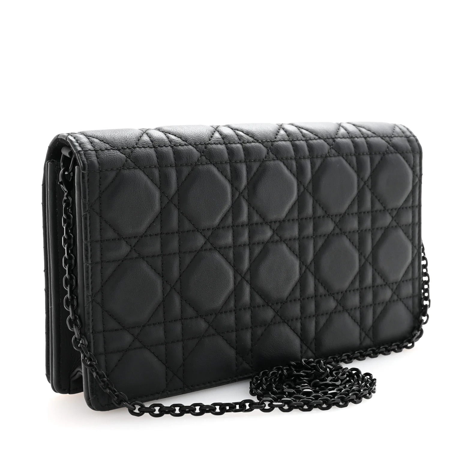 Ultra Matte Calfskin Cannage Lady Dior Pouch Black - Image 4