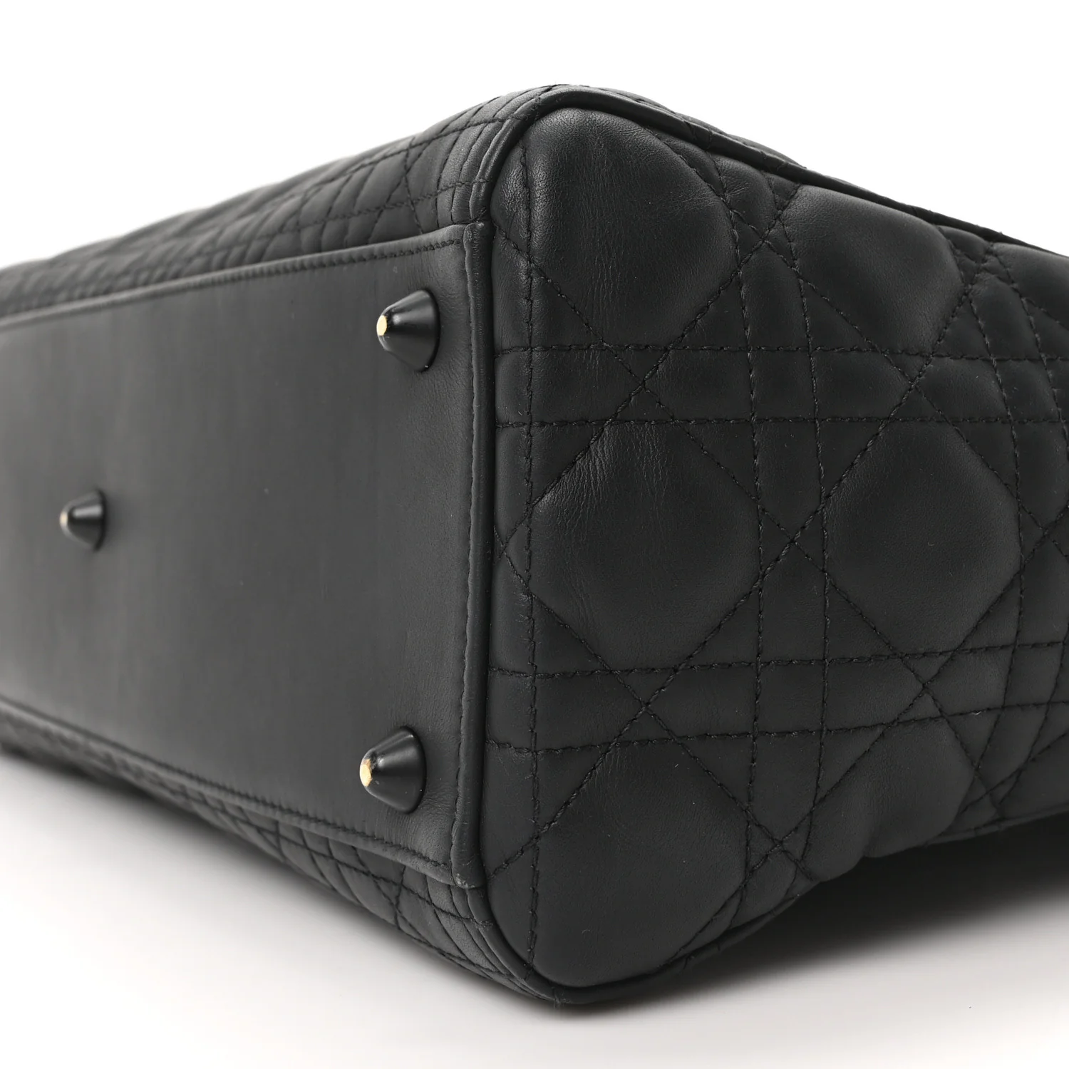 Ultra Matte Calfskin Cannage Large Lady Dior Black - Image 10