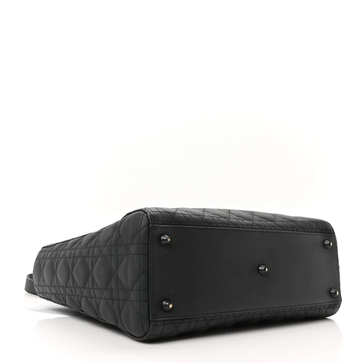 Ultra Matte Calfskin Cannage Large Lady Dior Black - Image 4