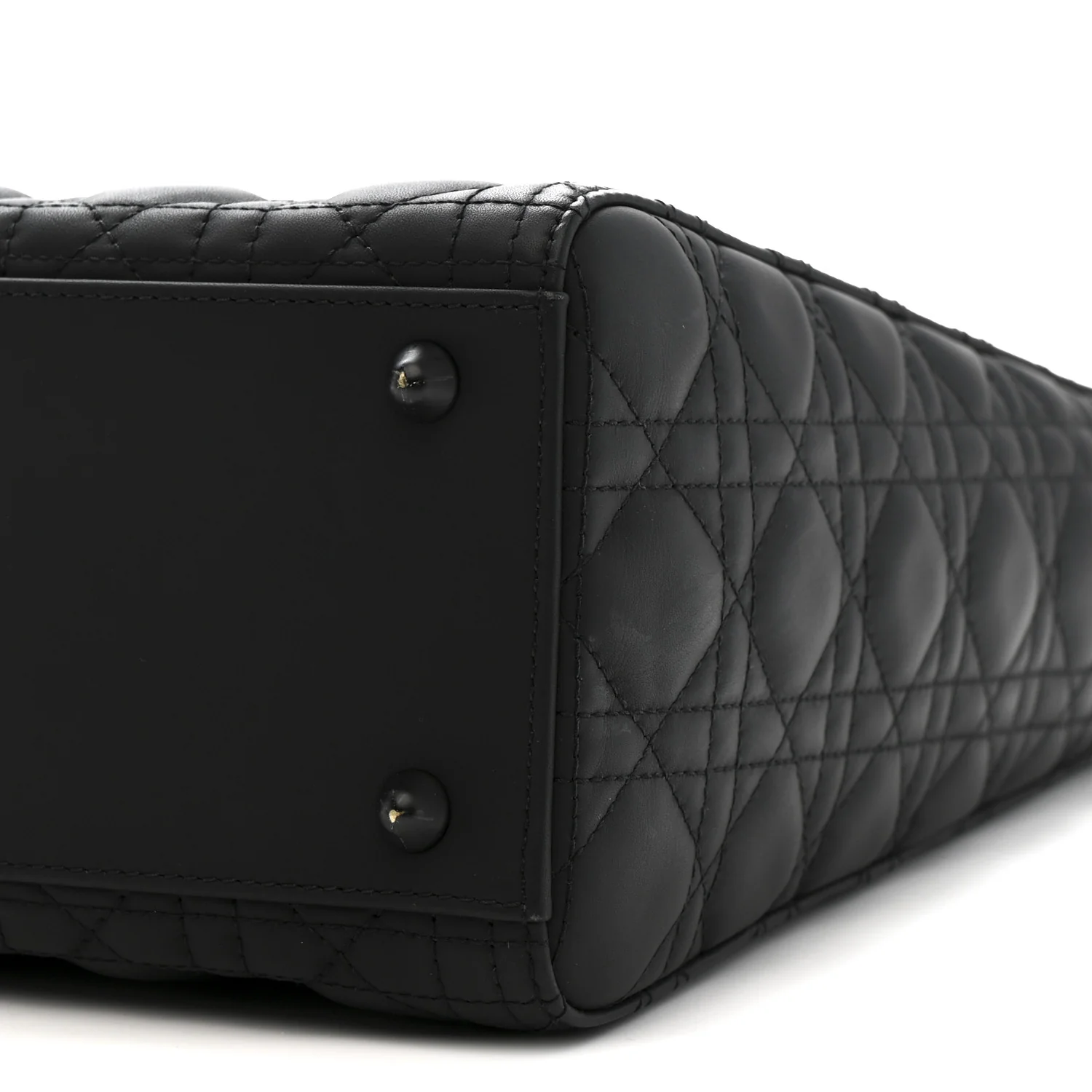 Ultra Matte Calfskin Cannage Large Lady Dior Black - Image 10