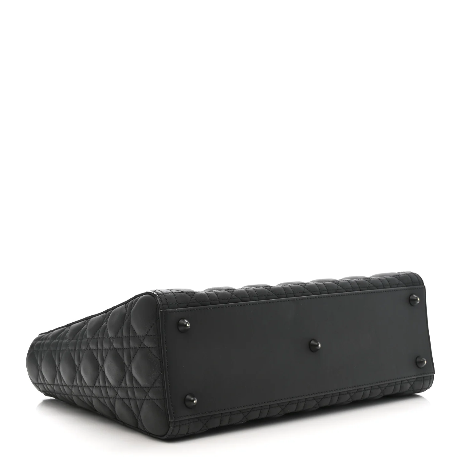 Ultra Matte Calfskin Cannage Large Lady Dior Black - Image 4