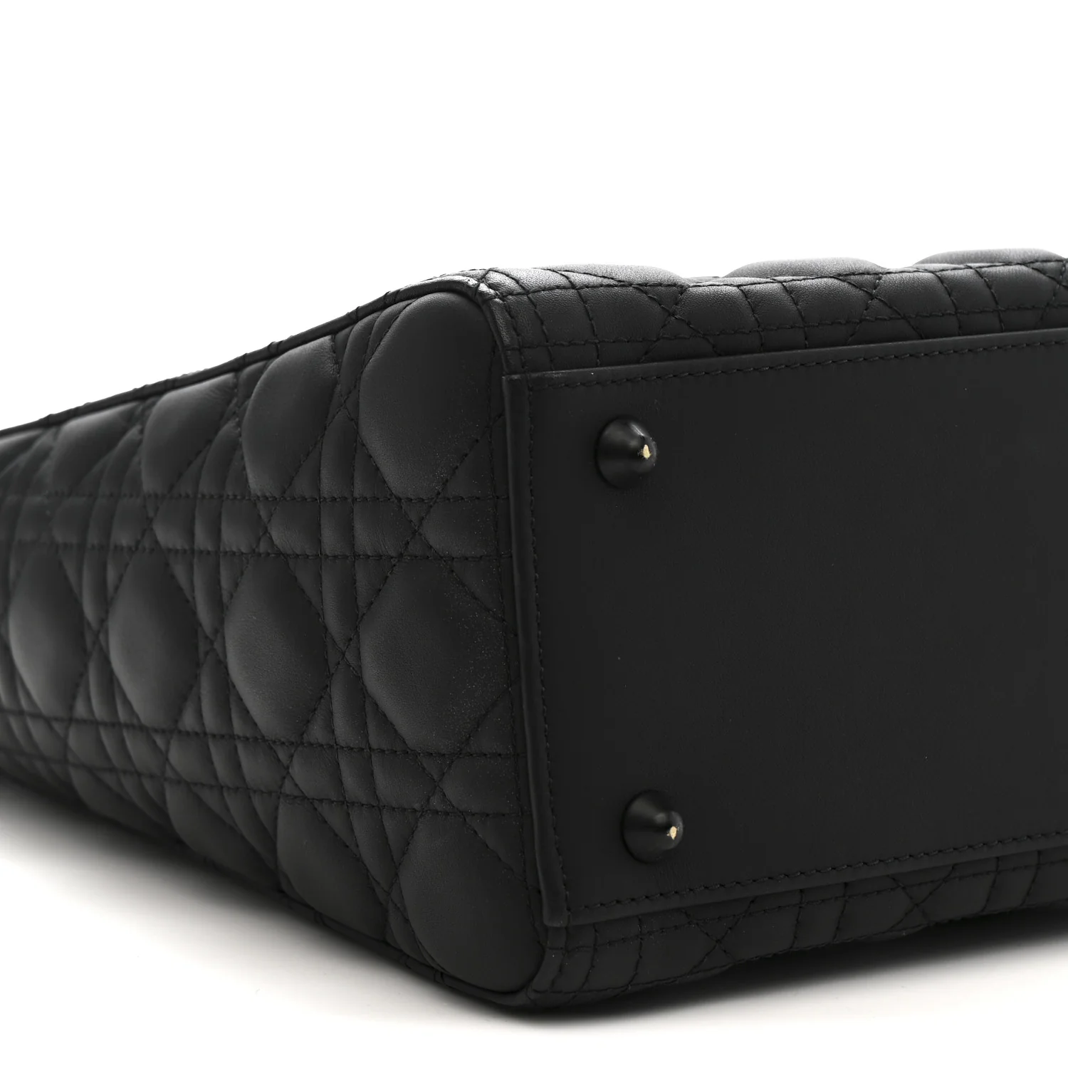 Ultra Matte Calfskin Cannage Large Lady Dior Black - Image 9