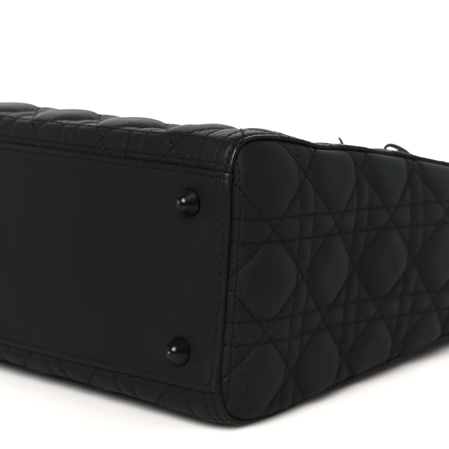 Ultra Matte Calfskin Cannage Large Lady Dior Black - Image 10