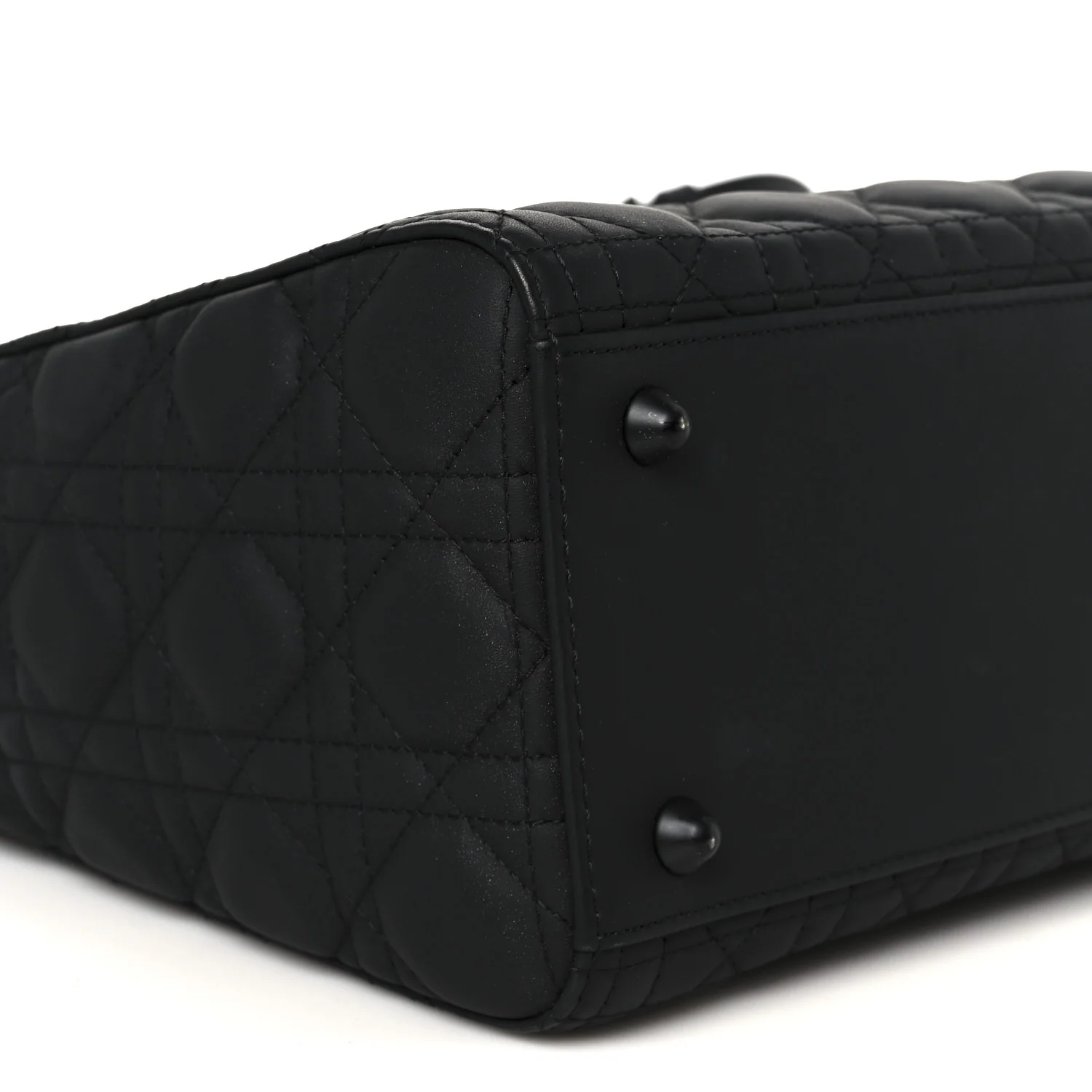 Ultra Matte Calfskin Cannage Large Lady Dior Black - Image 9