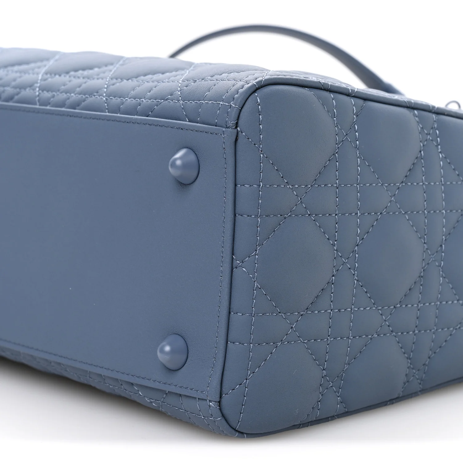 Ultra Matte Calfskin Cannage Large Lady Dior Denim Blue - Image 10
