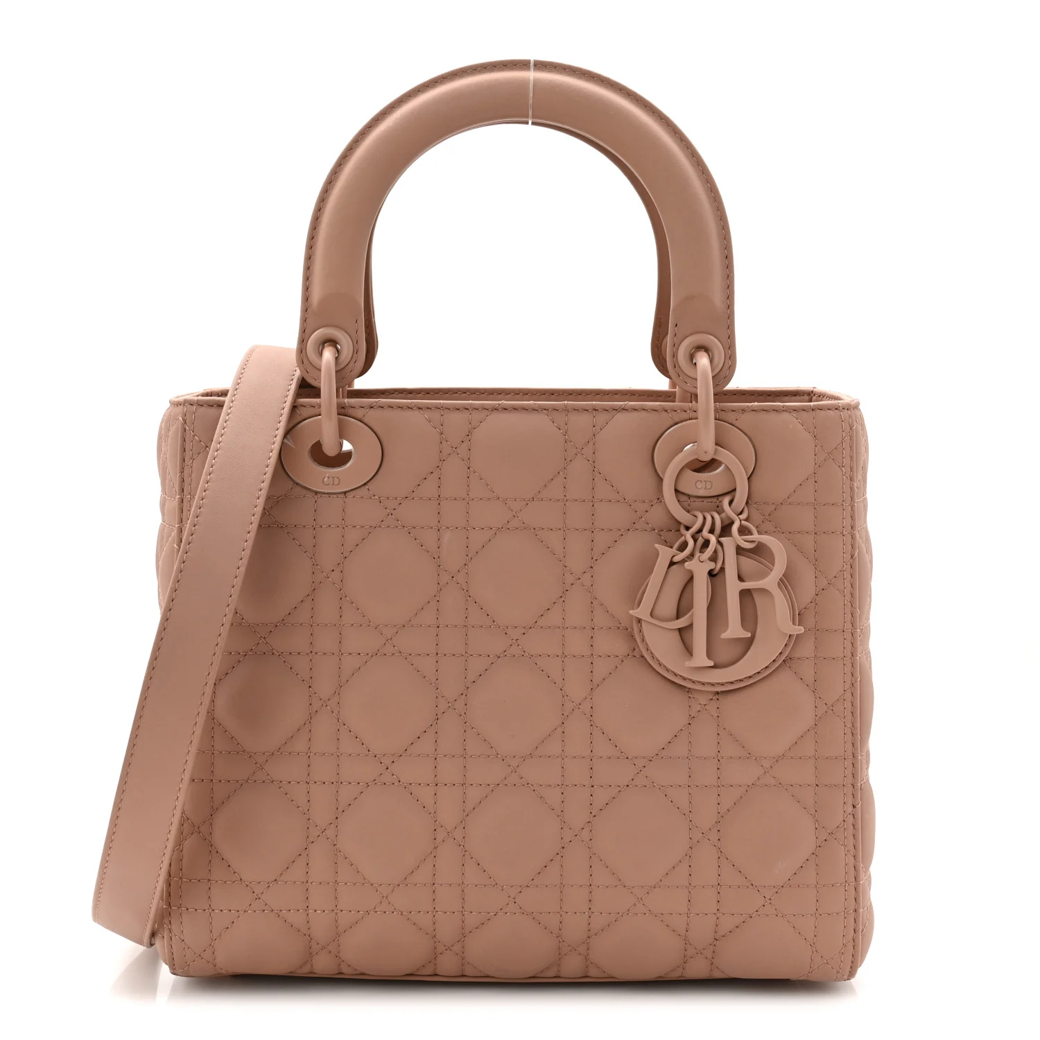 Ultra Matte Calfskin Cannage Medium Lady Dior Beige