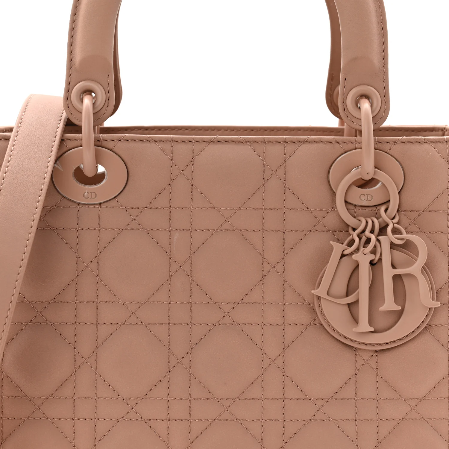Ultra Matte Calfskin Cannage Medium Lady Dior Beige - Image 7