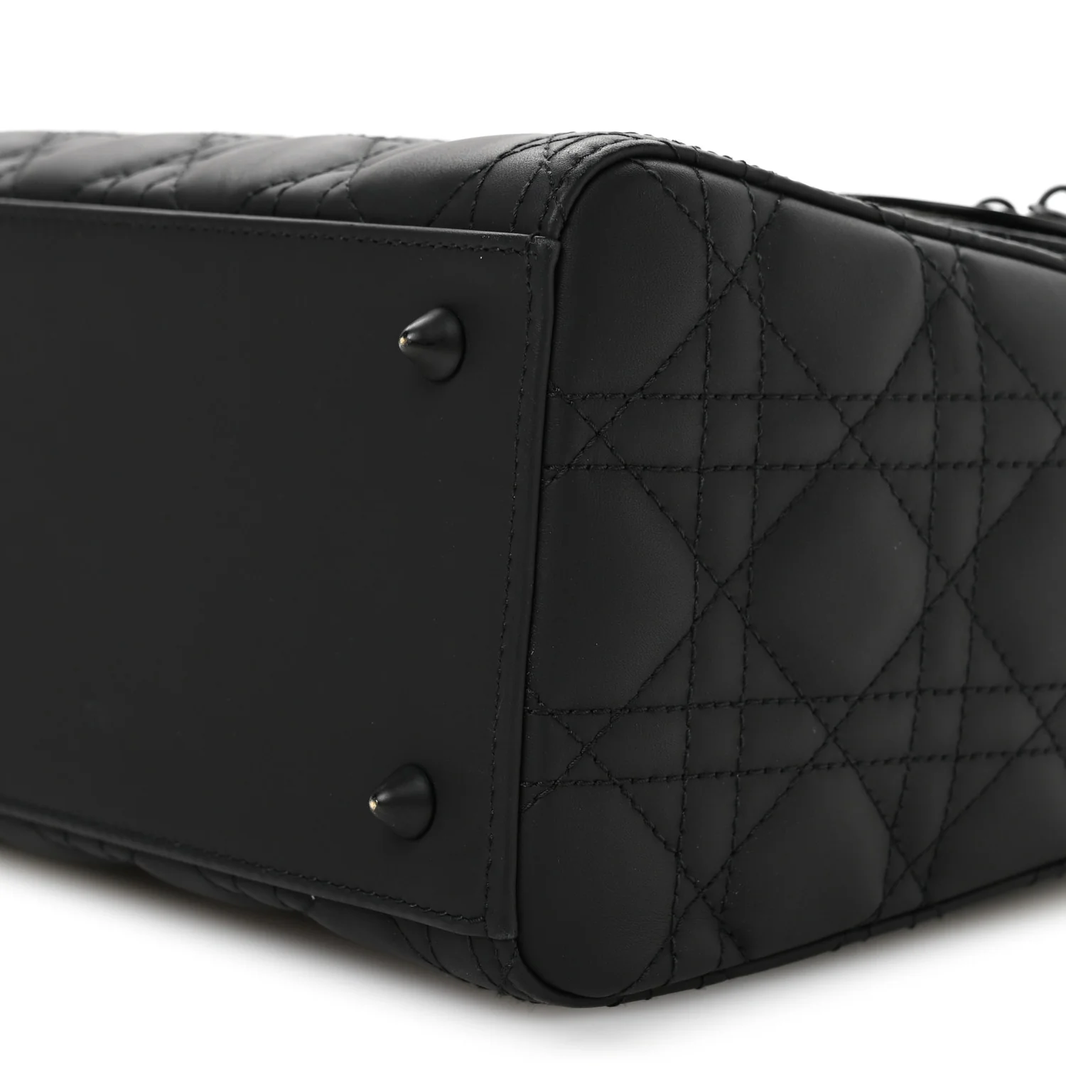 Ultra Matte Calfskin Cannage Medium Lady Dior Black - Image 10