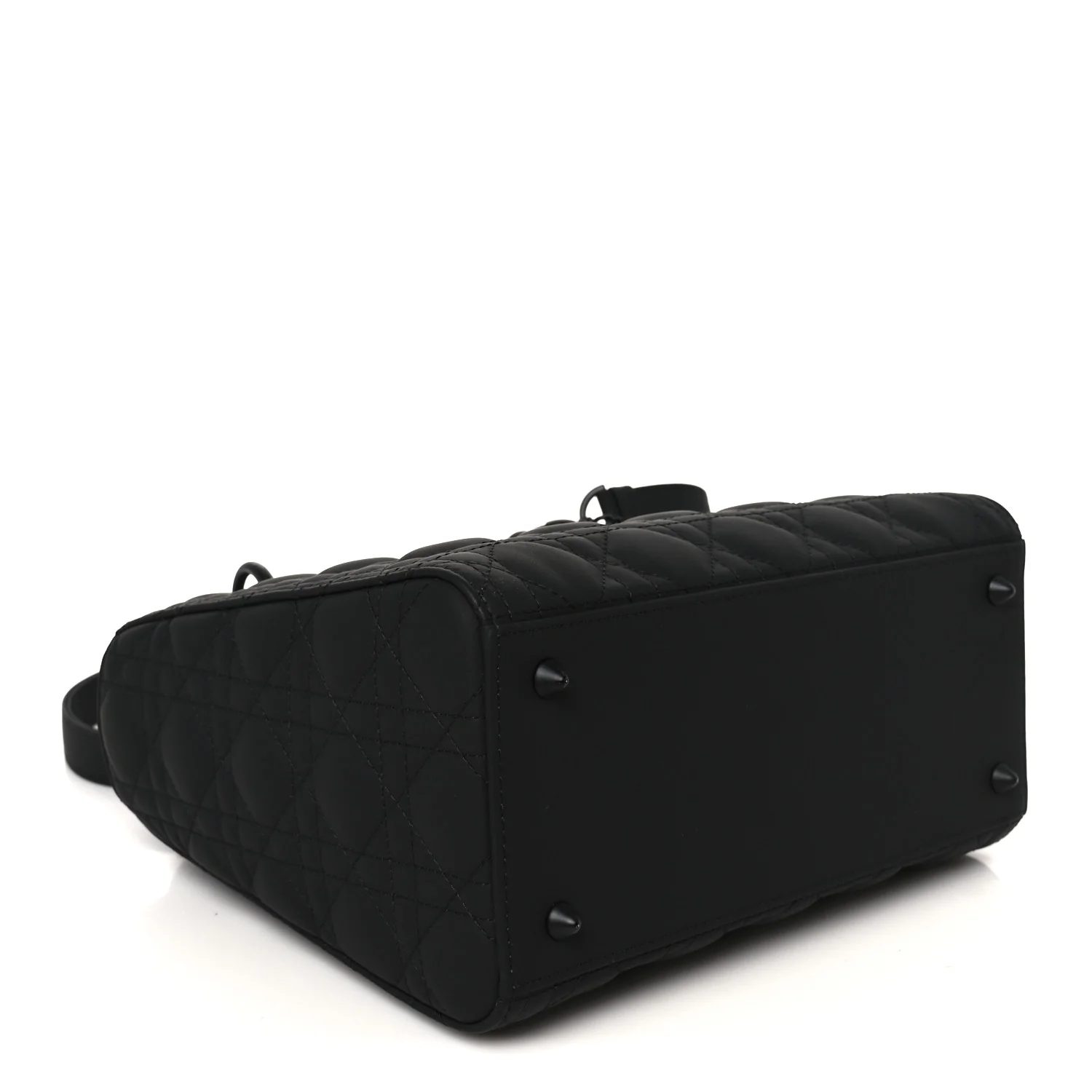 Ultra Matte Calfskin Cannage Medium Lady Dior Black - Image 4