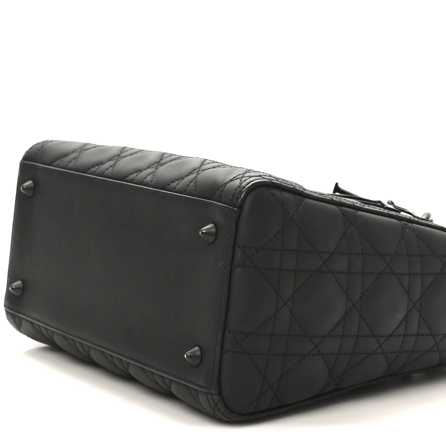 Ultra Matte Calfskin Cannage Medium Lady Dior Black - Image 9