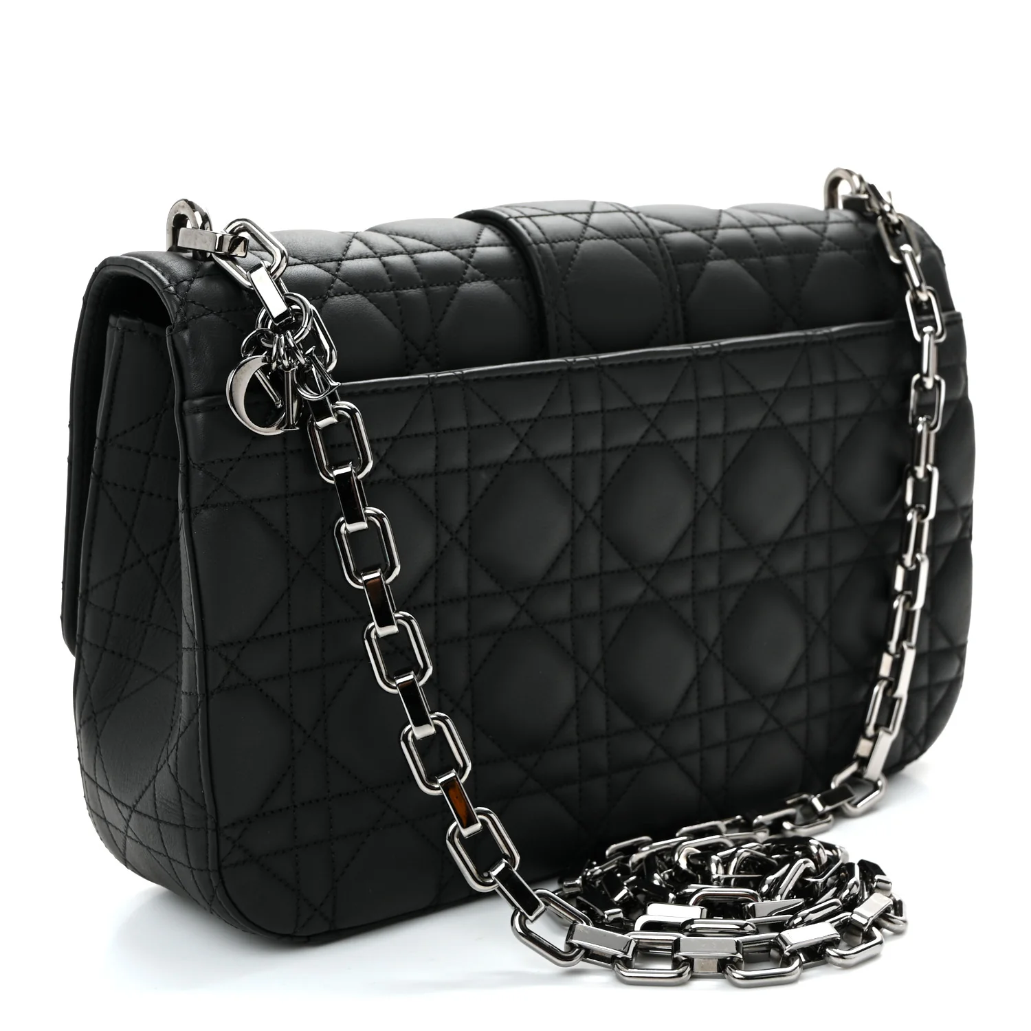 Ultra Matte Calfskin Cannage Medium Miss Dior Flap Black - Image 3