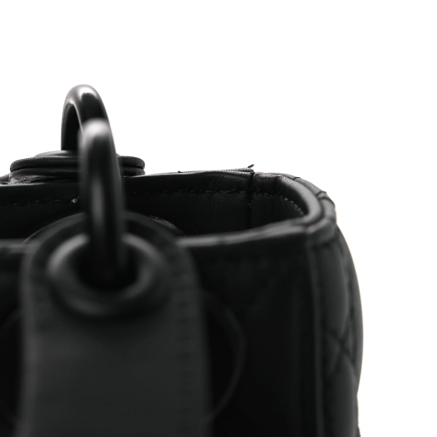 Ultra Matte Calfskin Cannage Mini Lady Dior Black - Image 13