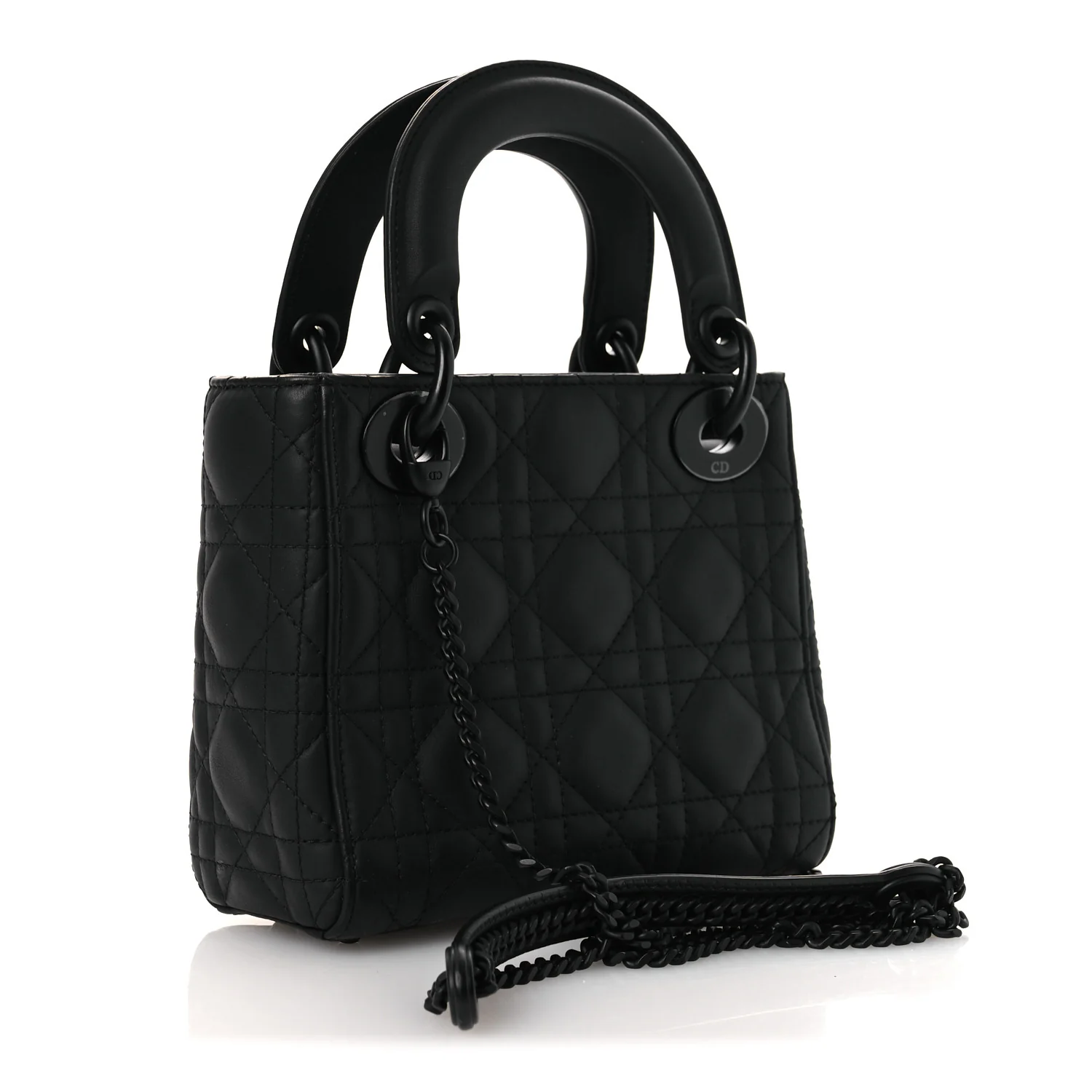 Ultra Matte Calfskin Cannage Mini Lady Dior Black - Image 3