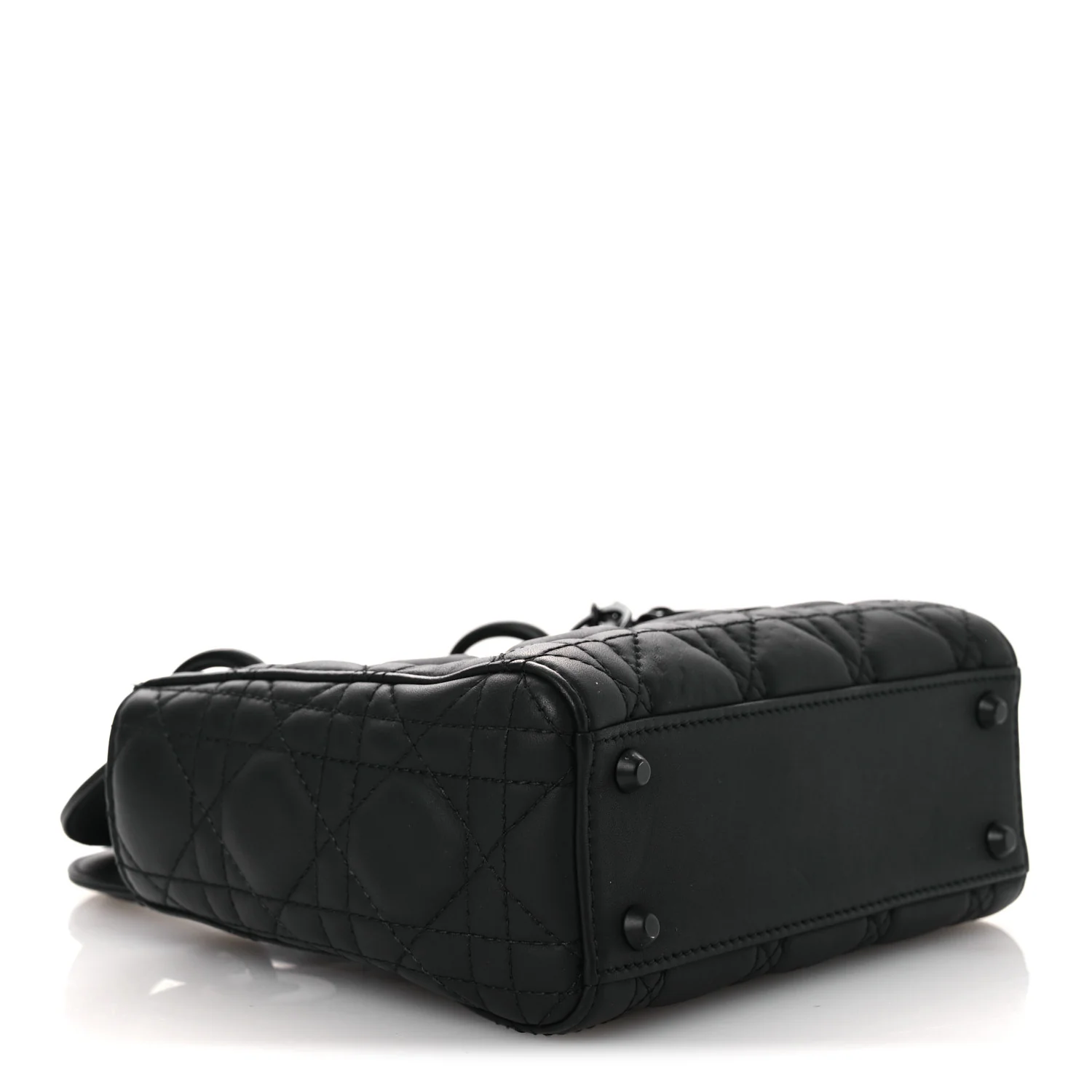 Ultra Matte Calfskin Cannage Mini Lady Dior Black - Image 4
