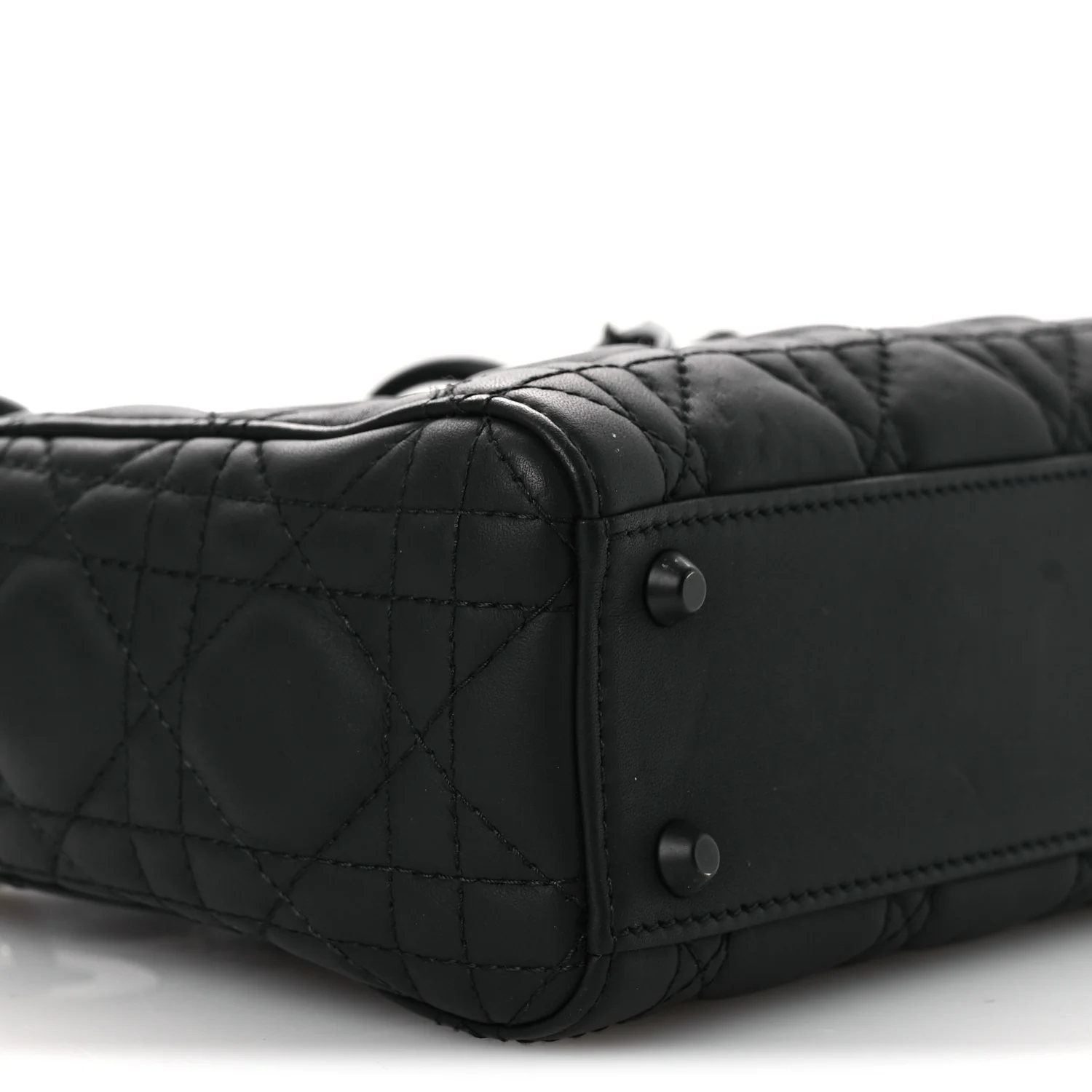 Ultra Matte Calfskin Cannage Mini Lady Dior Black - Image 9