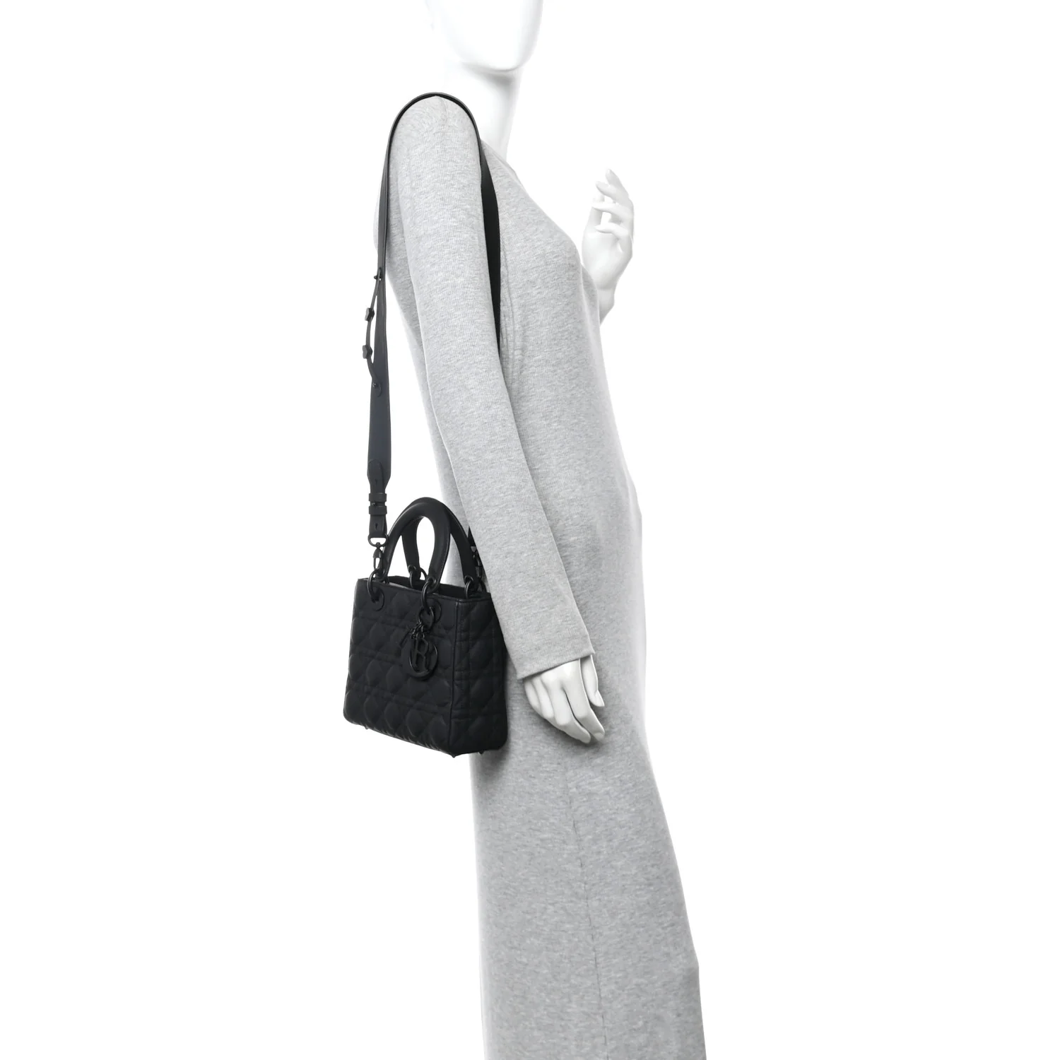 Ultra Matte Calfskin Cannage Small My ABCDior Lady Dior Black - Image 2